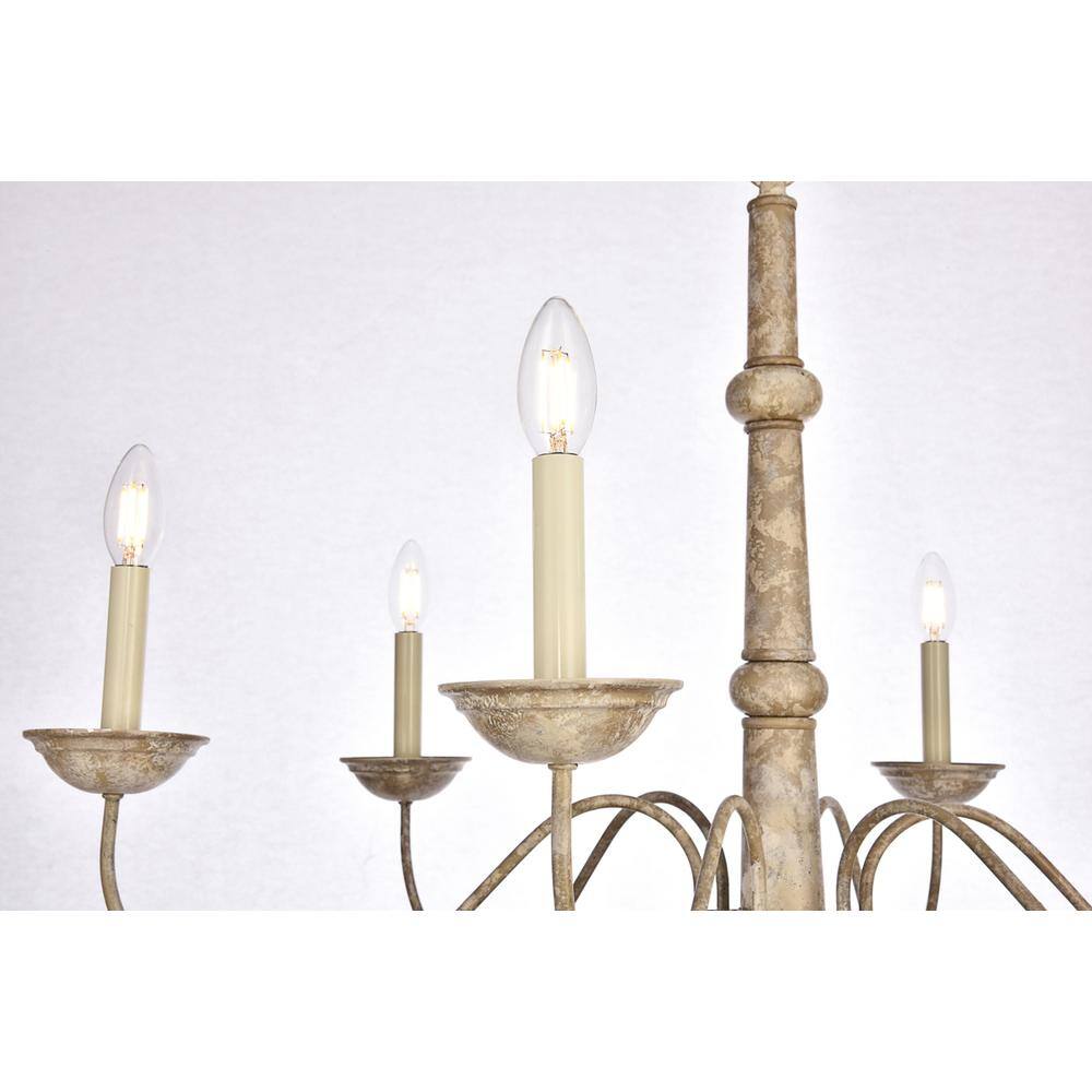 Alt View 1. Living District - Merritt Collection Chandelier D35 H21.6 Lt:6 Weathered Dove Finish - Weathered Dove.