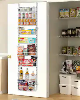 VEVOR - Over the Door Pantry Organizer, 9-Tier Pantry Organization and Storage, Heavy-Duty Steel Hanging Spice Rack - White