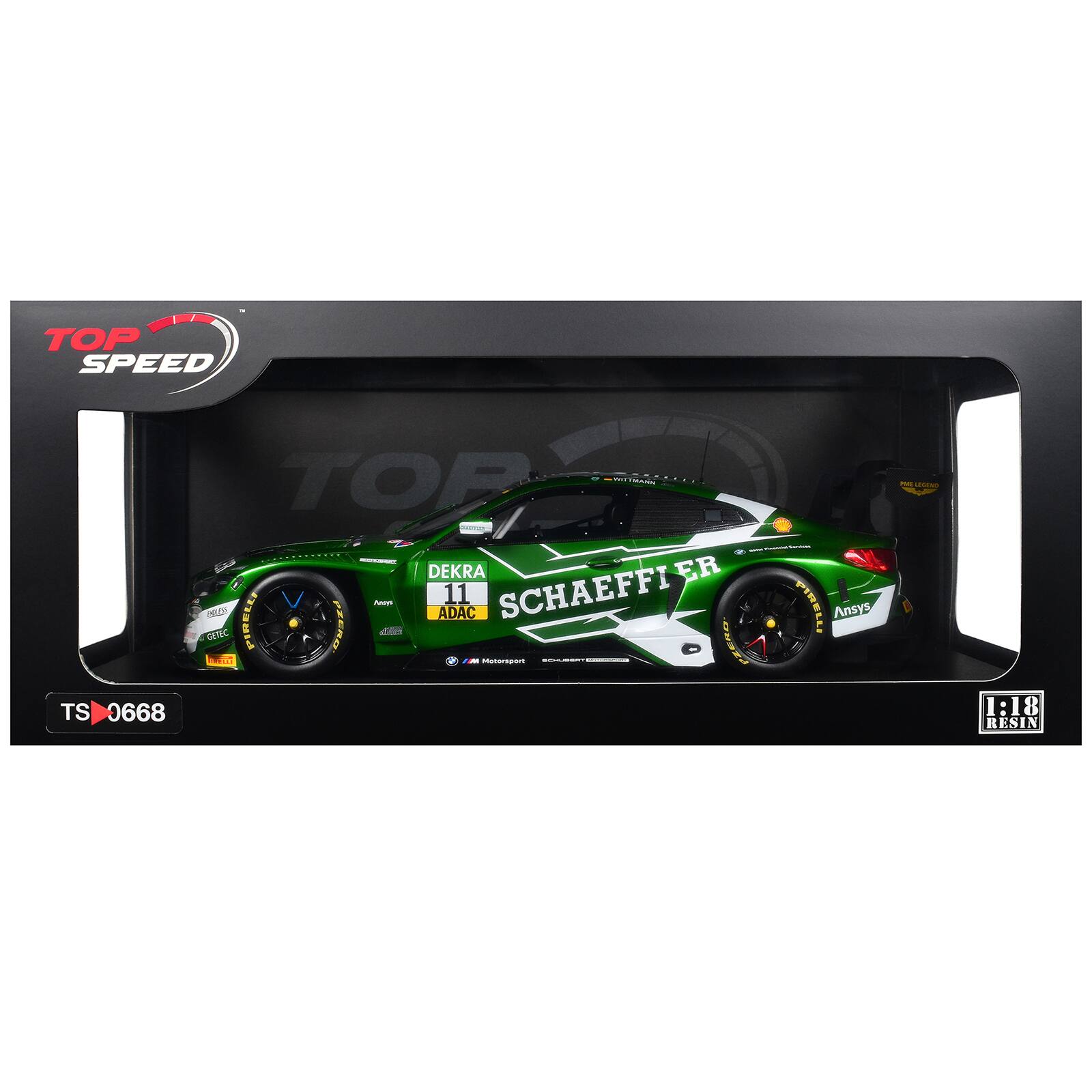 TOP SPEED TS 0668 TOP CTAR DEKRA ER M PIRELEY - ADAC 11 SCHAEFFLER - GETIC PEERO CEERO - Msteraan E PINELLE Ansys - 1:18 RESIN