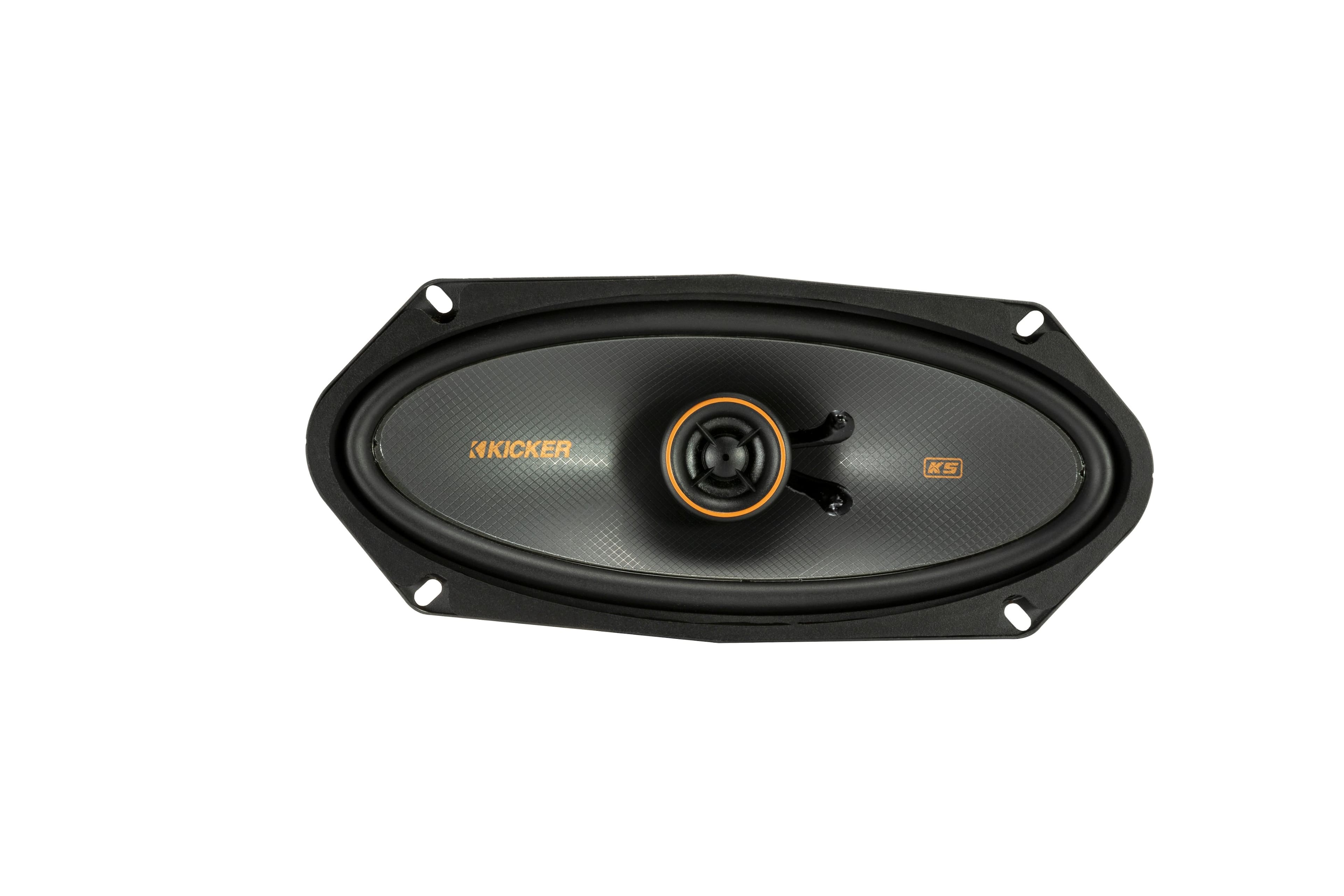 Front. KICKER - KS Series 4" x 10" 2-Way Car Speakers (Pair) - Black.