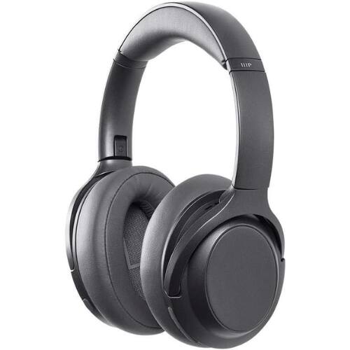 Front. Monoprice - Monoprice BT-600ANC Over-Ear Bluetooth 5 Headphones with ANC, aptX HD & AAC, Touch Controls, 40-Hour Playtime - Black.