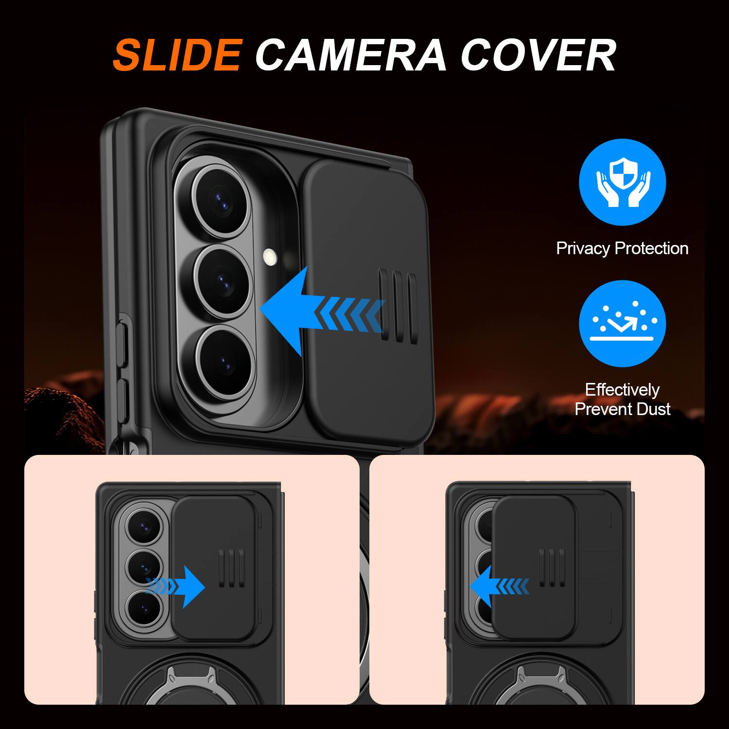 SLIDE CAMERA COVER

Privacy Protection

Effectively Prevent Dust
