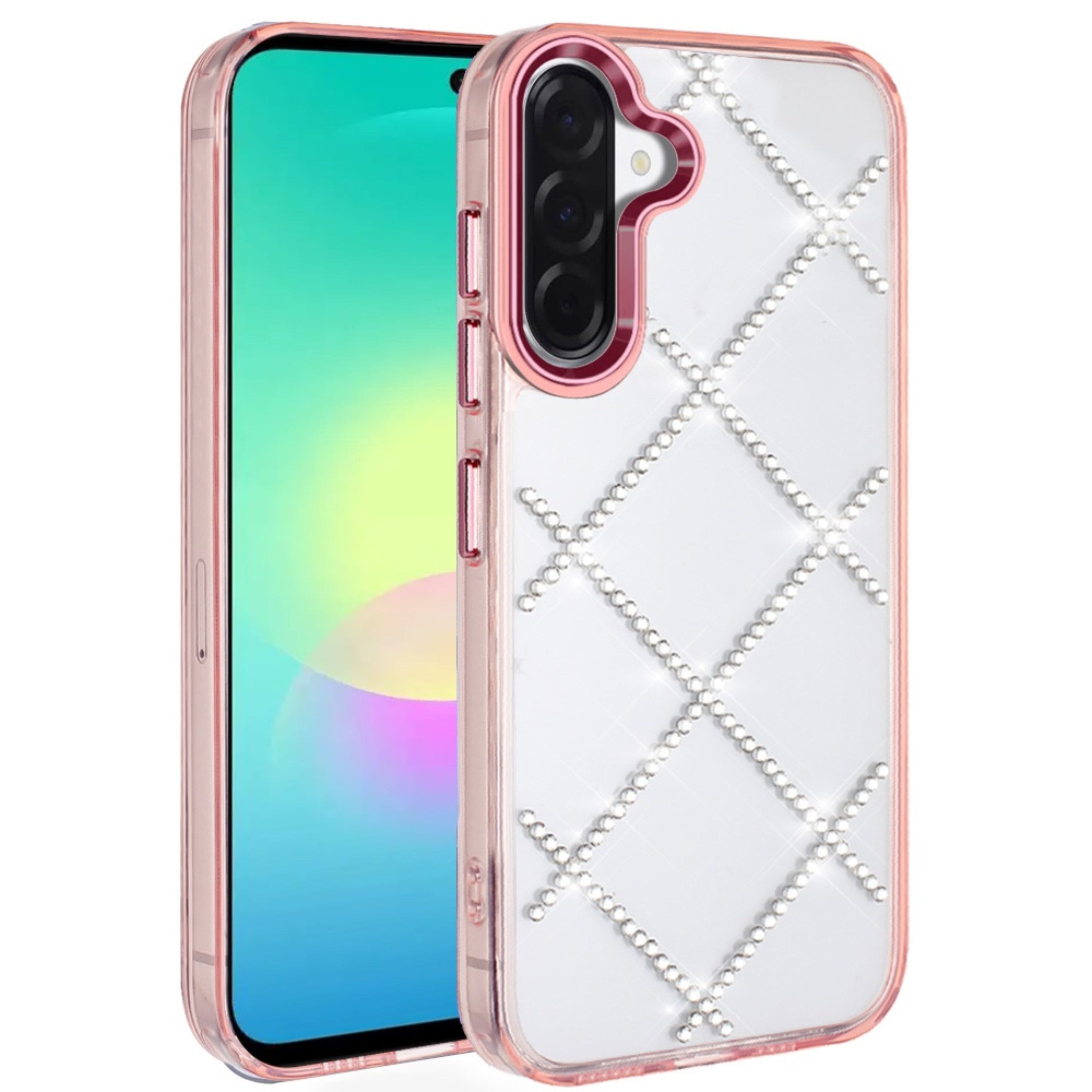 Kitcheniva - Gem Bling Diamond Pattern Phone Cover Plus Tempered Glass For Samsung A27 5G - Rose Gold price history on PriceWatchPro
