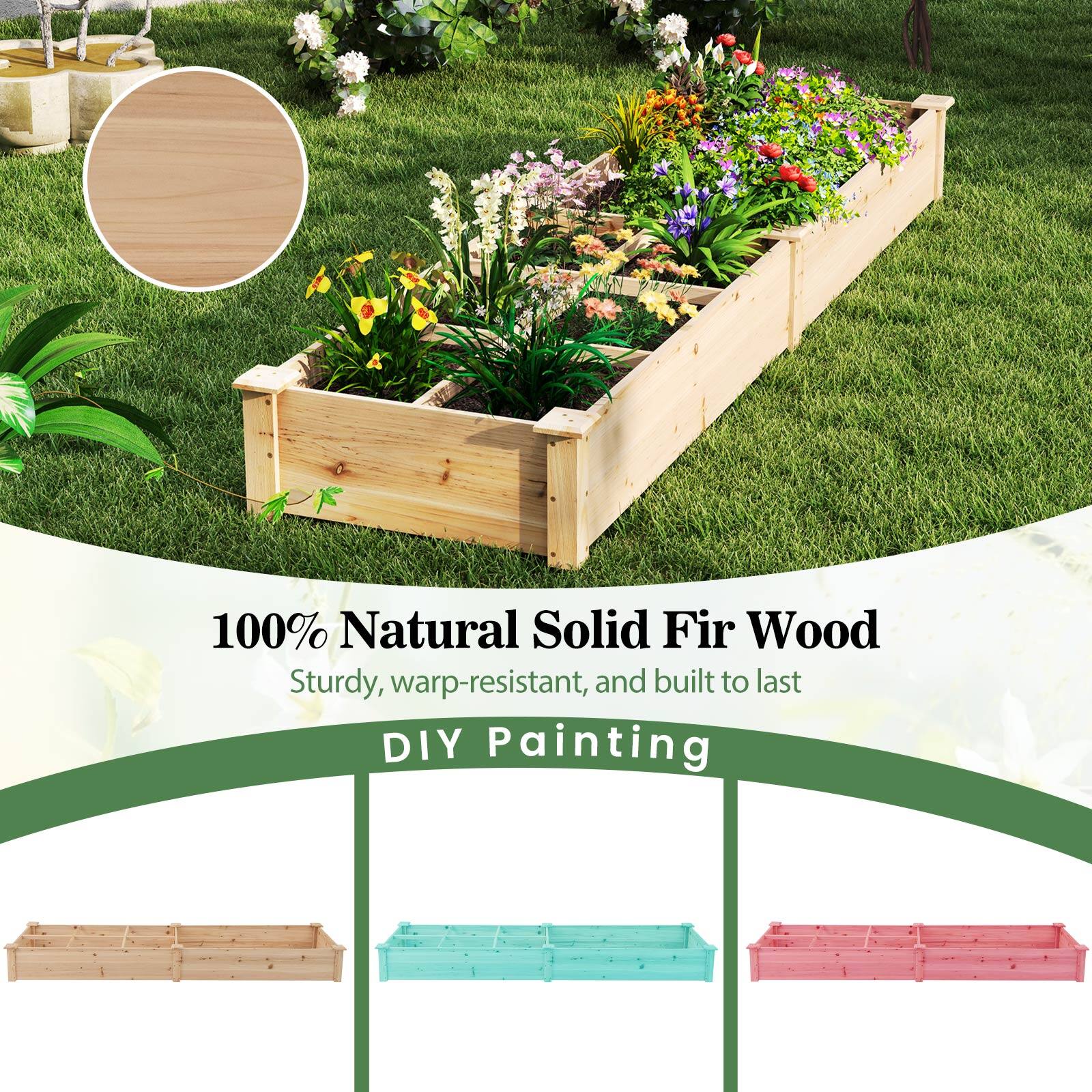 100% Natural Solid Fir Wood  
Sturdy, warp-resistant, and built to last  

DIY Painting