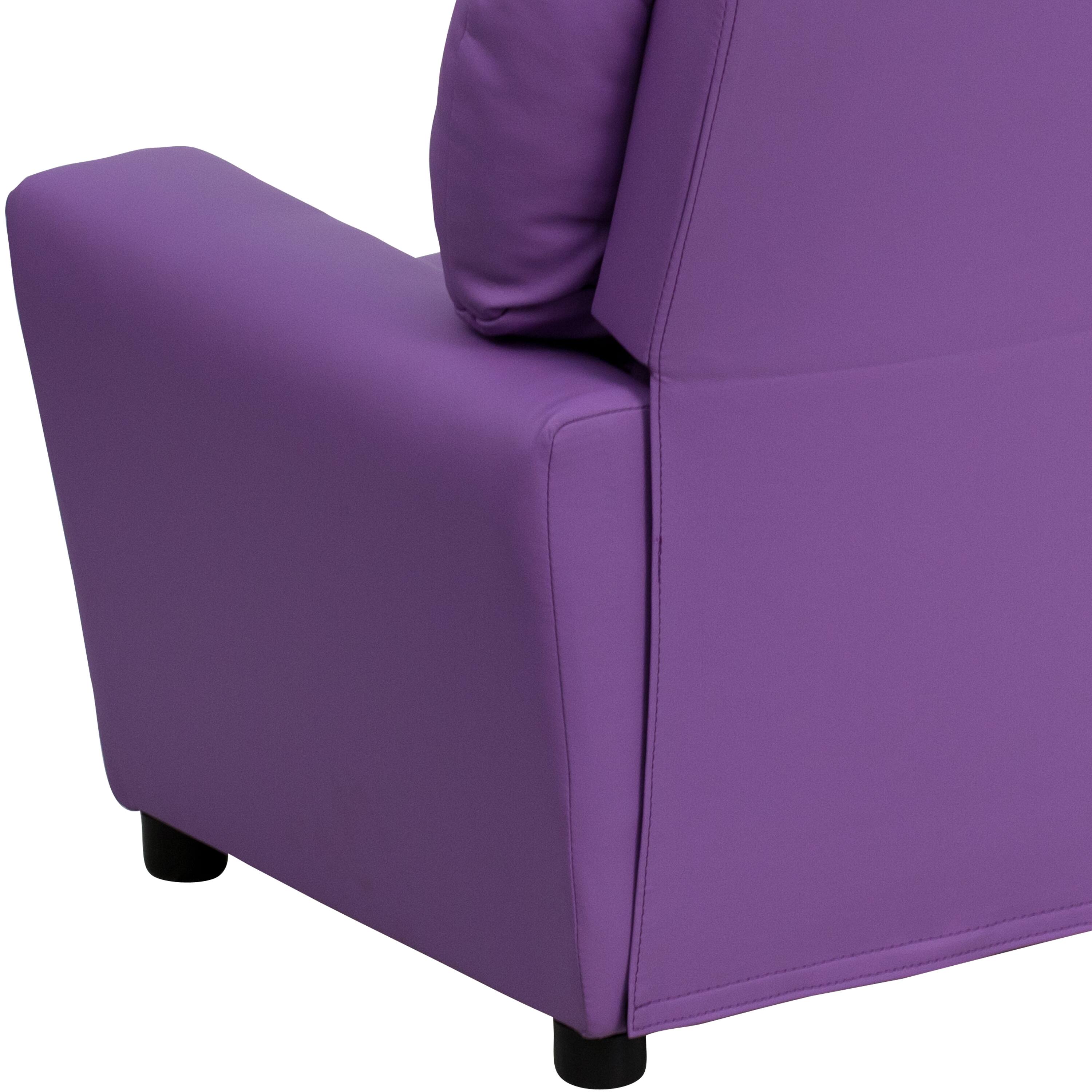 Alt View 9. Emma + Oliver - Contemporary Kids Recliner with Cup Holder - Lavender Vinyl.