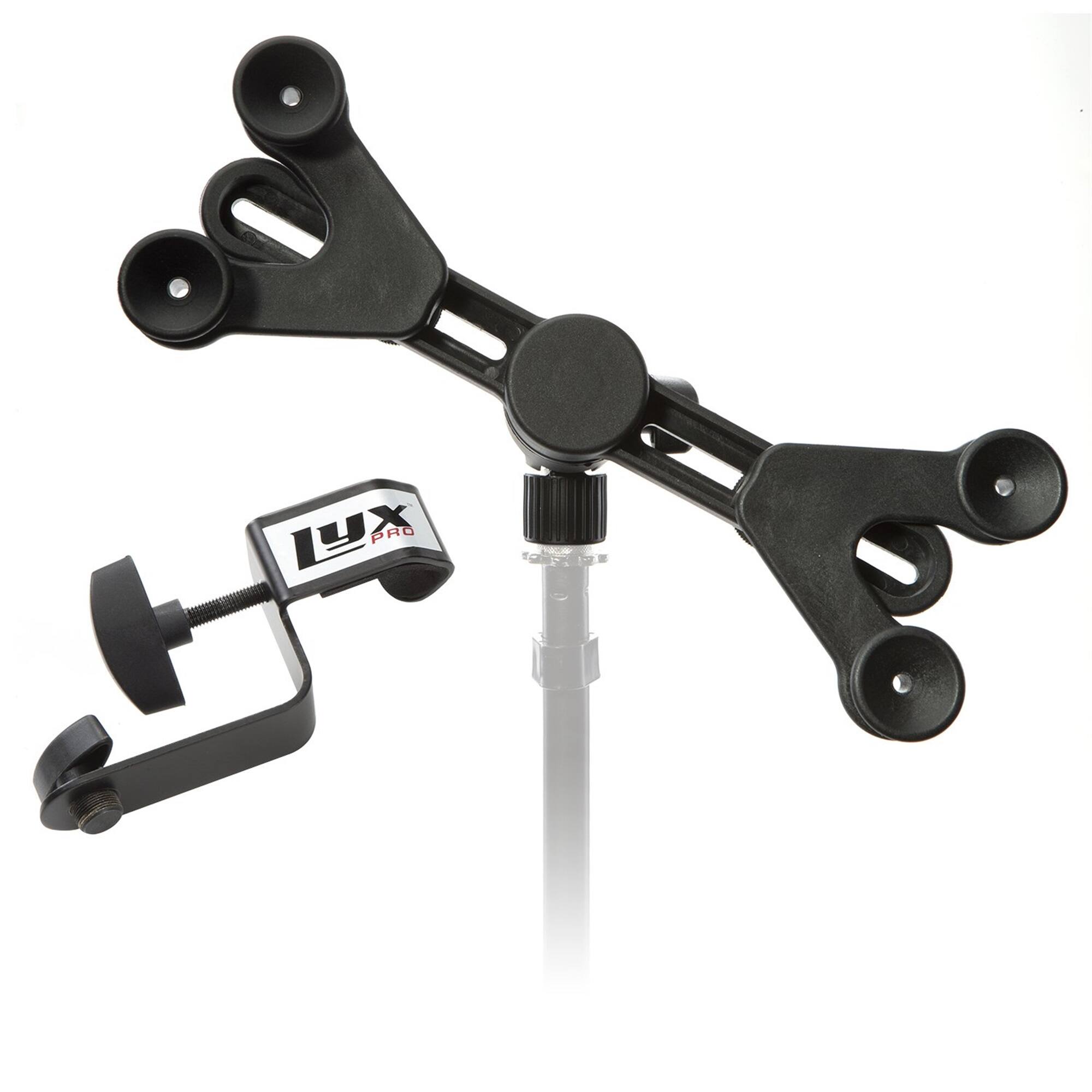 Front. Lyxpro - Microphone Stand with Adjustable 360 Degree Swivel for Tablet iPhone iPad and Android - Black.