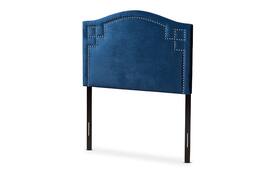 Baxton Studio - Aubrey Modern and Contemporary Velvet Fabric Upholstered Twin Size Headboard - Royal Blue