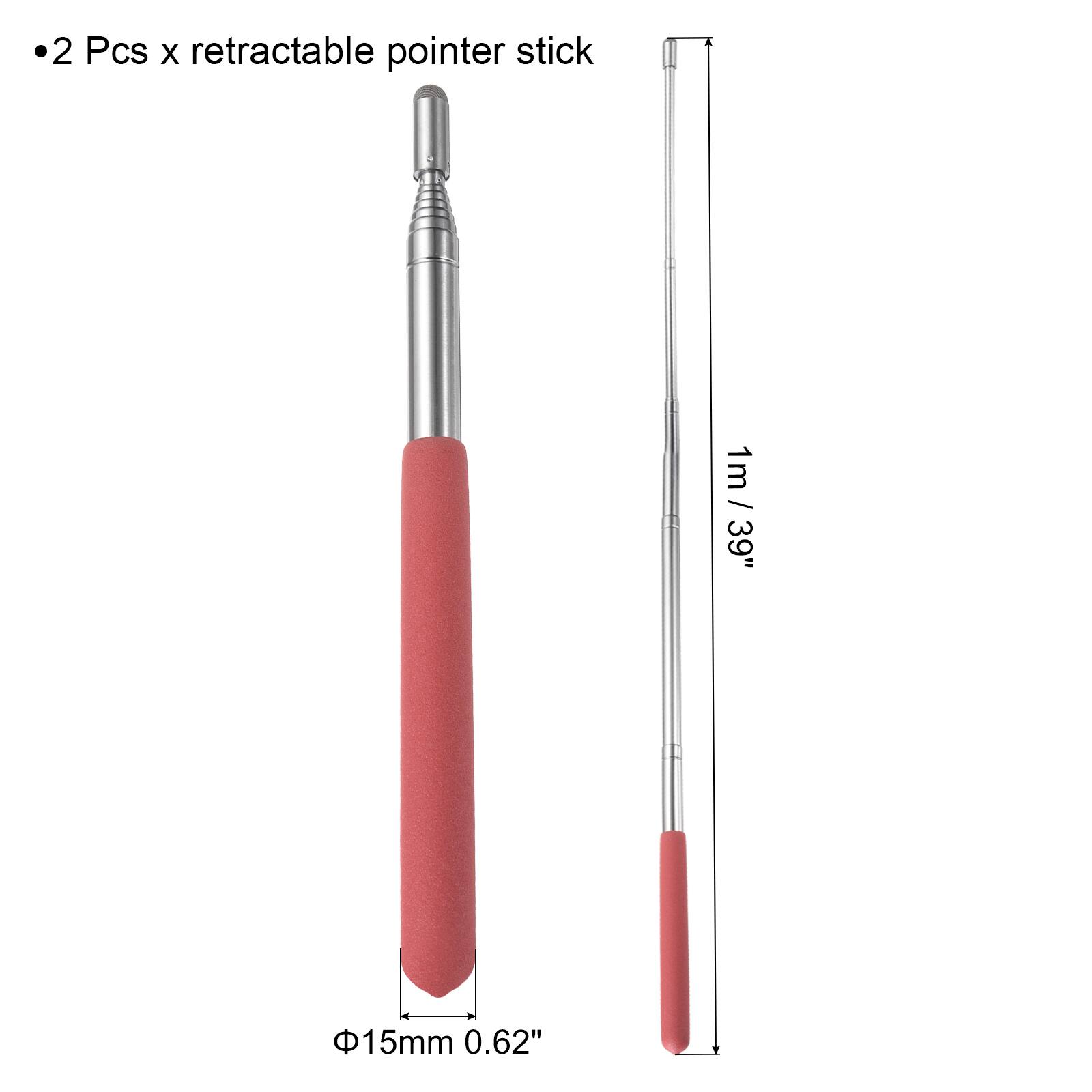 2 Pcs x retractable pointer stick  
1m / 39"  
Φ15mm 0.62"