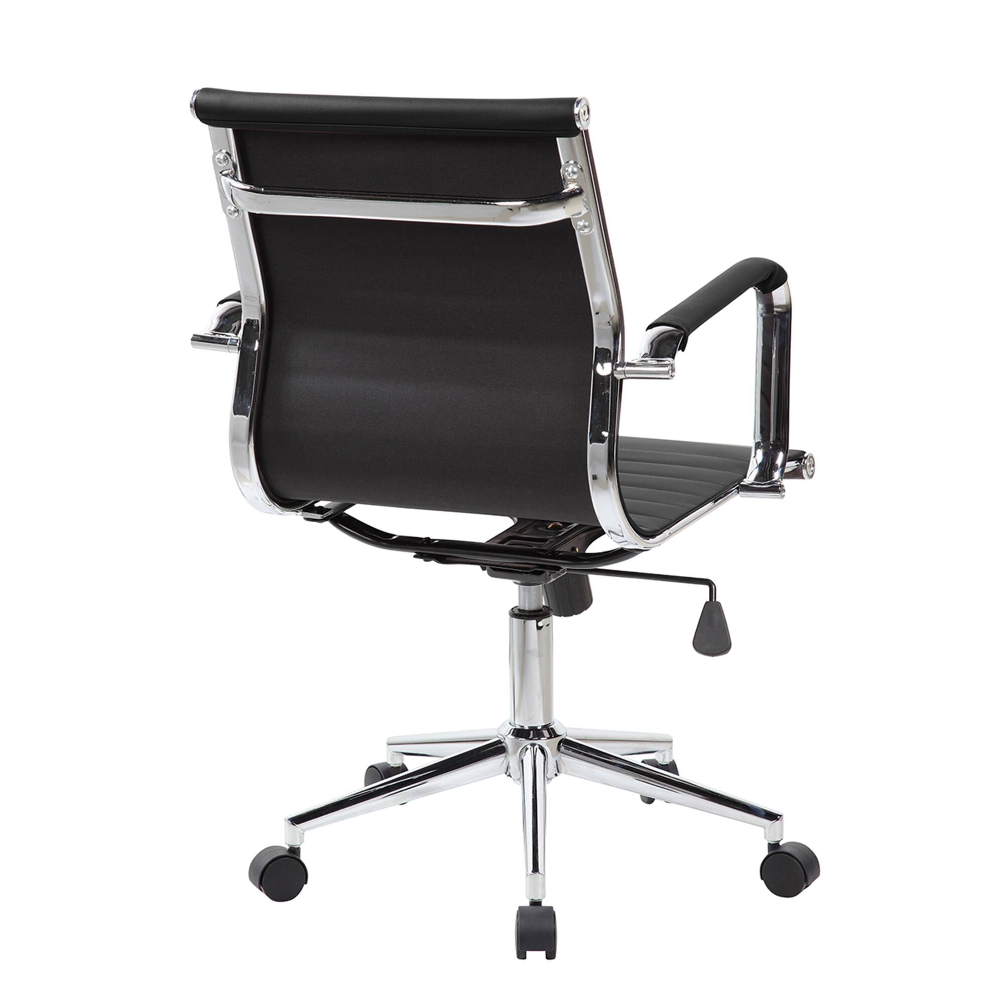 Alt View 2. GOODSILO - Modern Medium Back Executive Office Chair with Built-in Lumbar Support and Adjustable Features - Black.