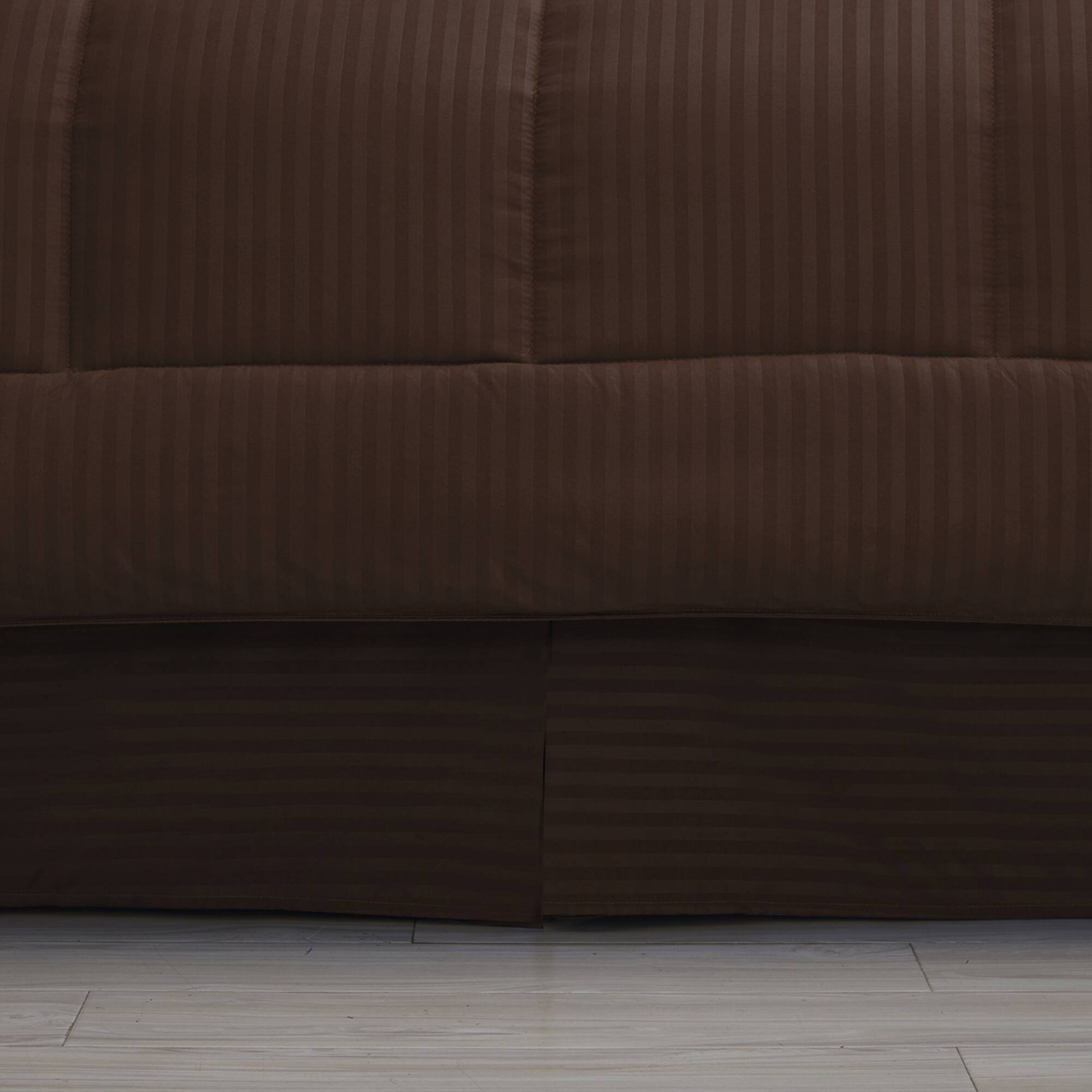 Alt View 1. Sweet Home Collection - 8 Piece Embossed Dobby Stripe Bed in a Bag All Season Complete Set with Sheets - King - Chocolate.