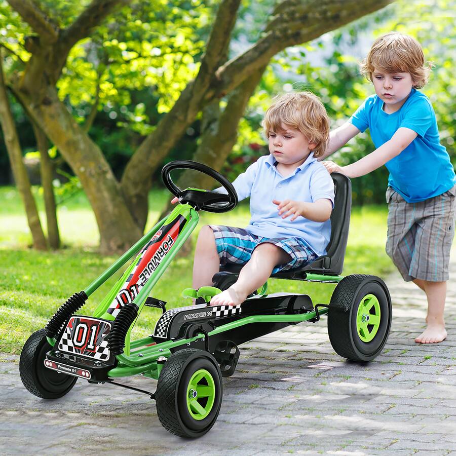 baby−G Costway Go Kart 4 Wheel Pedal Powered Kids Ride On Toy w