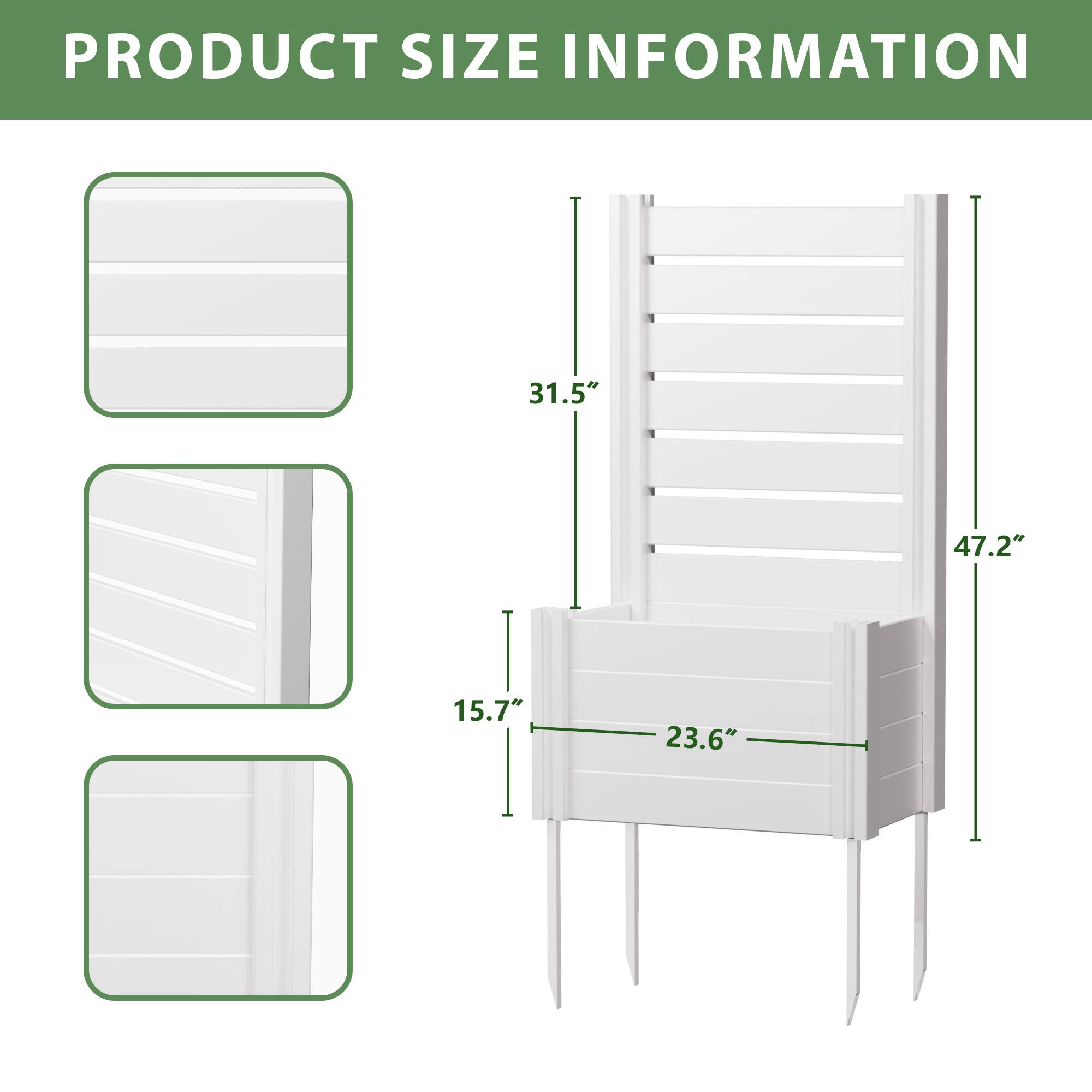 PRODUCT SIZE INFORMATION

- Width: 31.5"
- Height: 47.2"
- Depth: 15.7"
- Shelf Depth: 23.6"