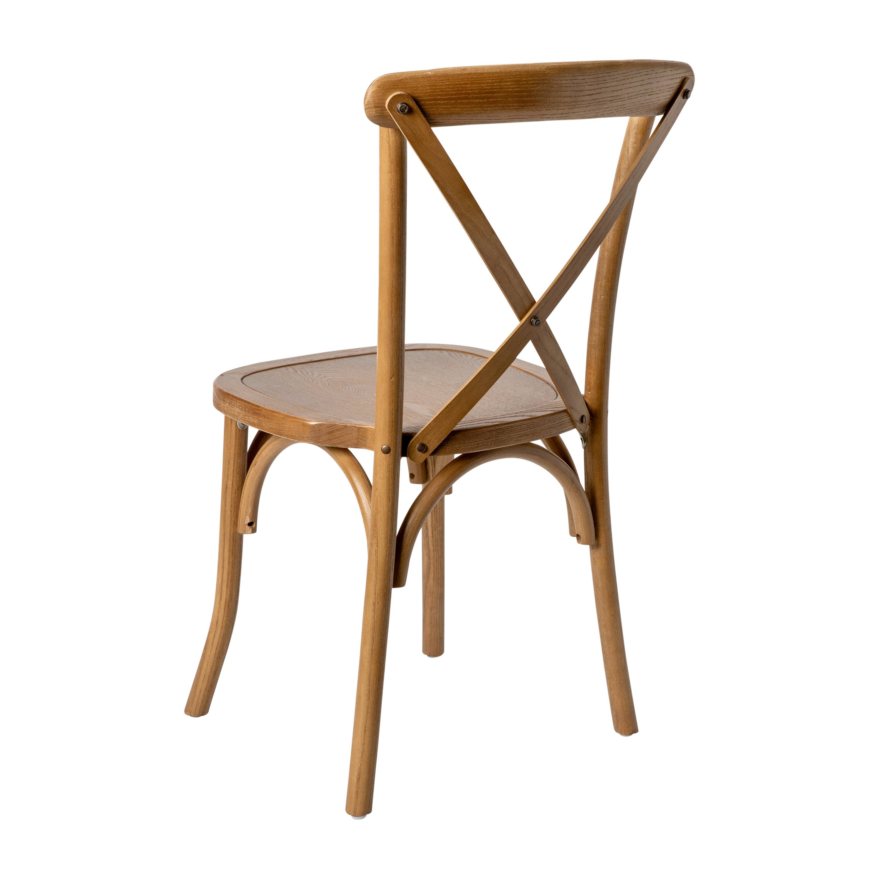 Alt View 7. Emma + Oliver - Stackable Wood Cross Back Dining Chair - Pecan.