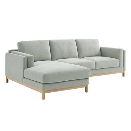 Front. Modway - Roscoe Left-Facing Fabric Sectional Sofa with Chaise by Modway - Mist.