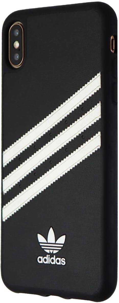 Front. adidas - Adidas 3-Stripes Snap Case for iPhone Xs Max - black with white stripes.