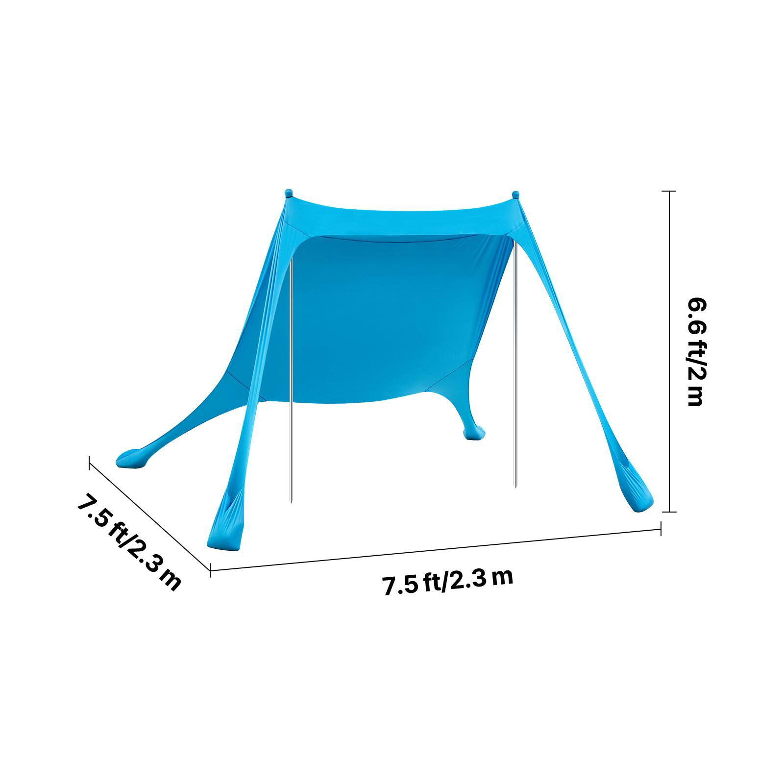 7.5 ft/2.3 m  
6.6 ft/2 m