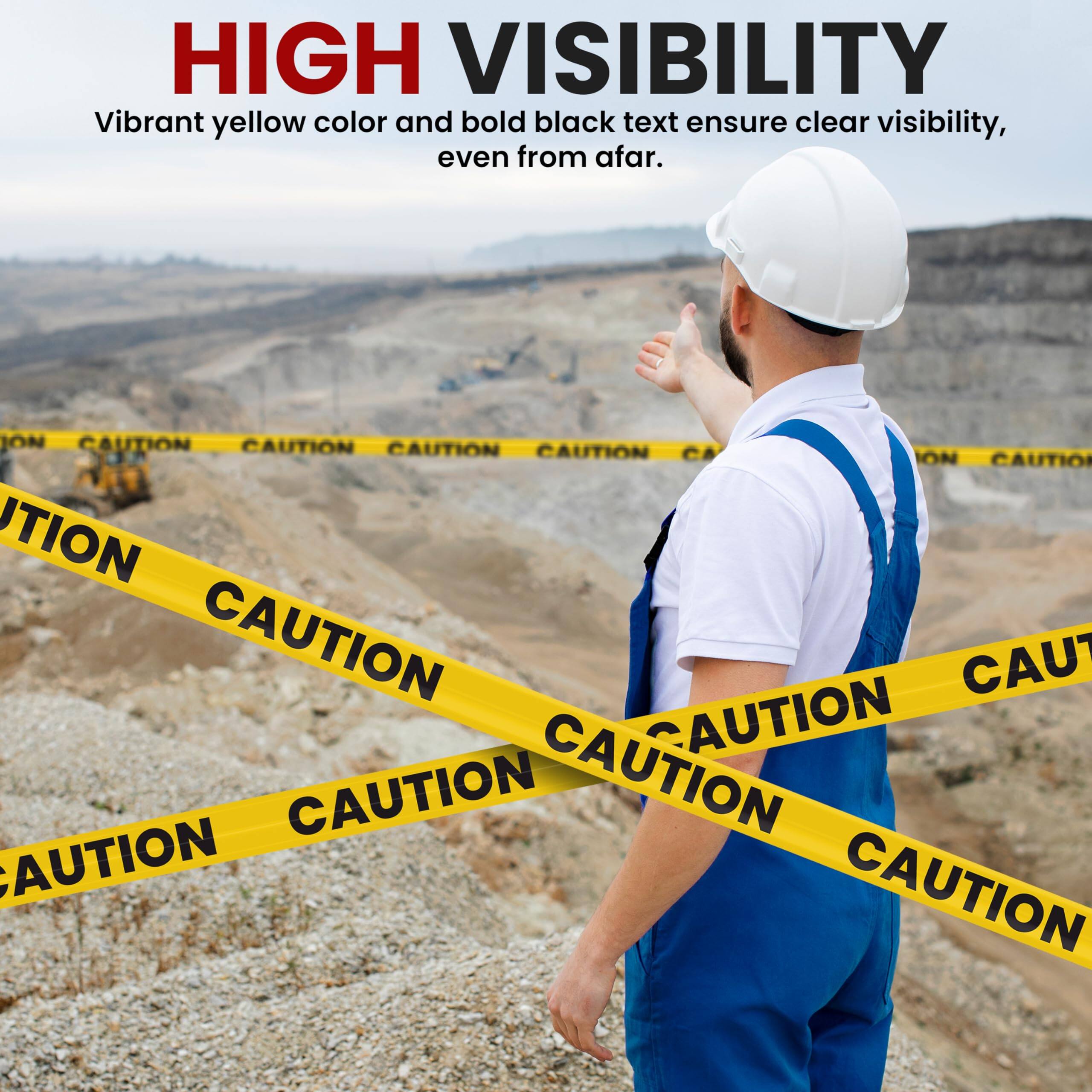 HIGH VISIBILITY  
Vibrant yellow color and bold black text ensure clear visibility, even from afar.  

CAUTION CAUTION CAUTION CAUTION CAUTION CAUTION CAUTION CAUTION CAUTION CAUTION CAUTION CAUTION CAUTION