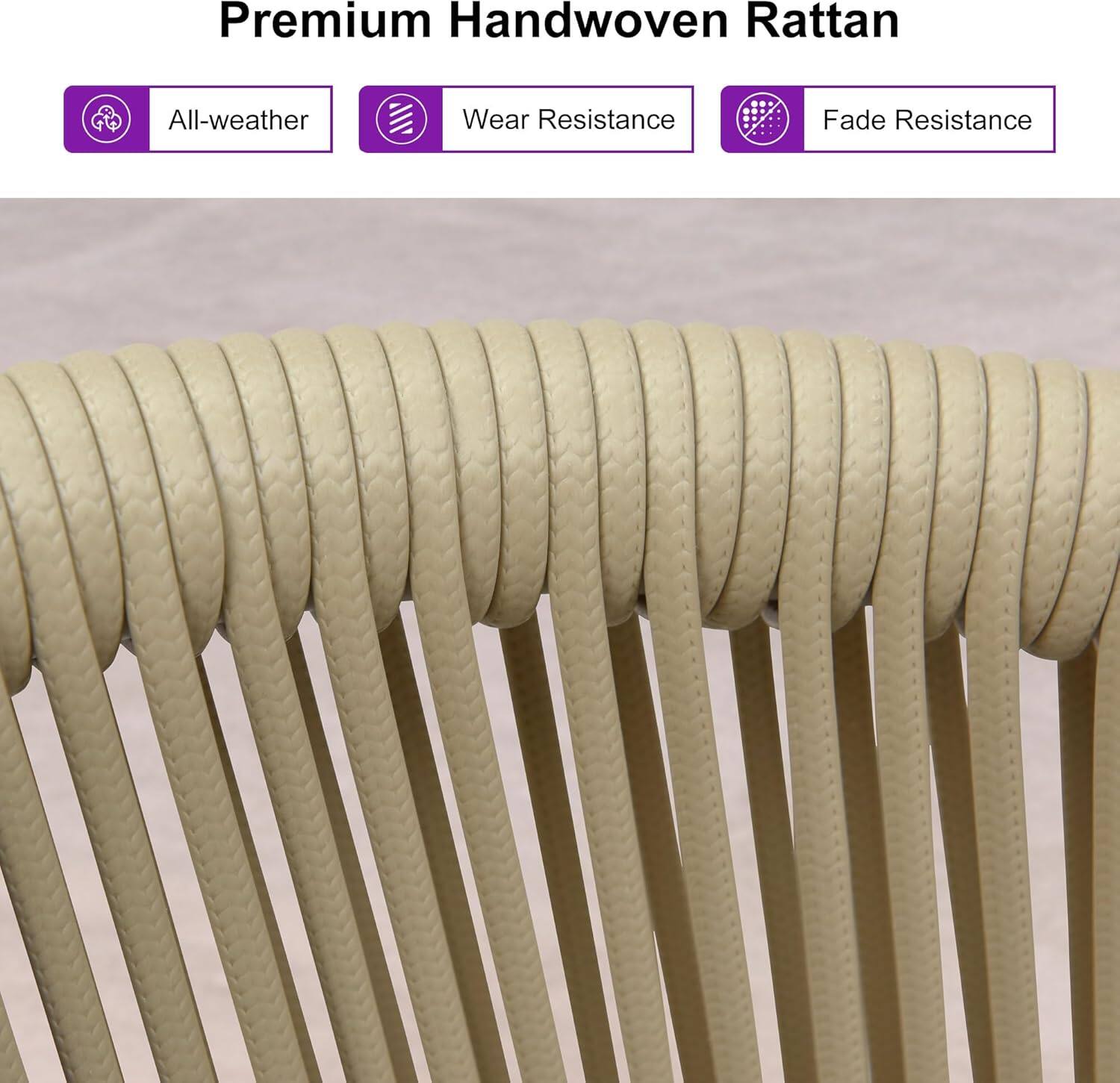 Premium Handwoven Rattan

- All-weather
- Wear Resistance
- Fade Resistance