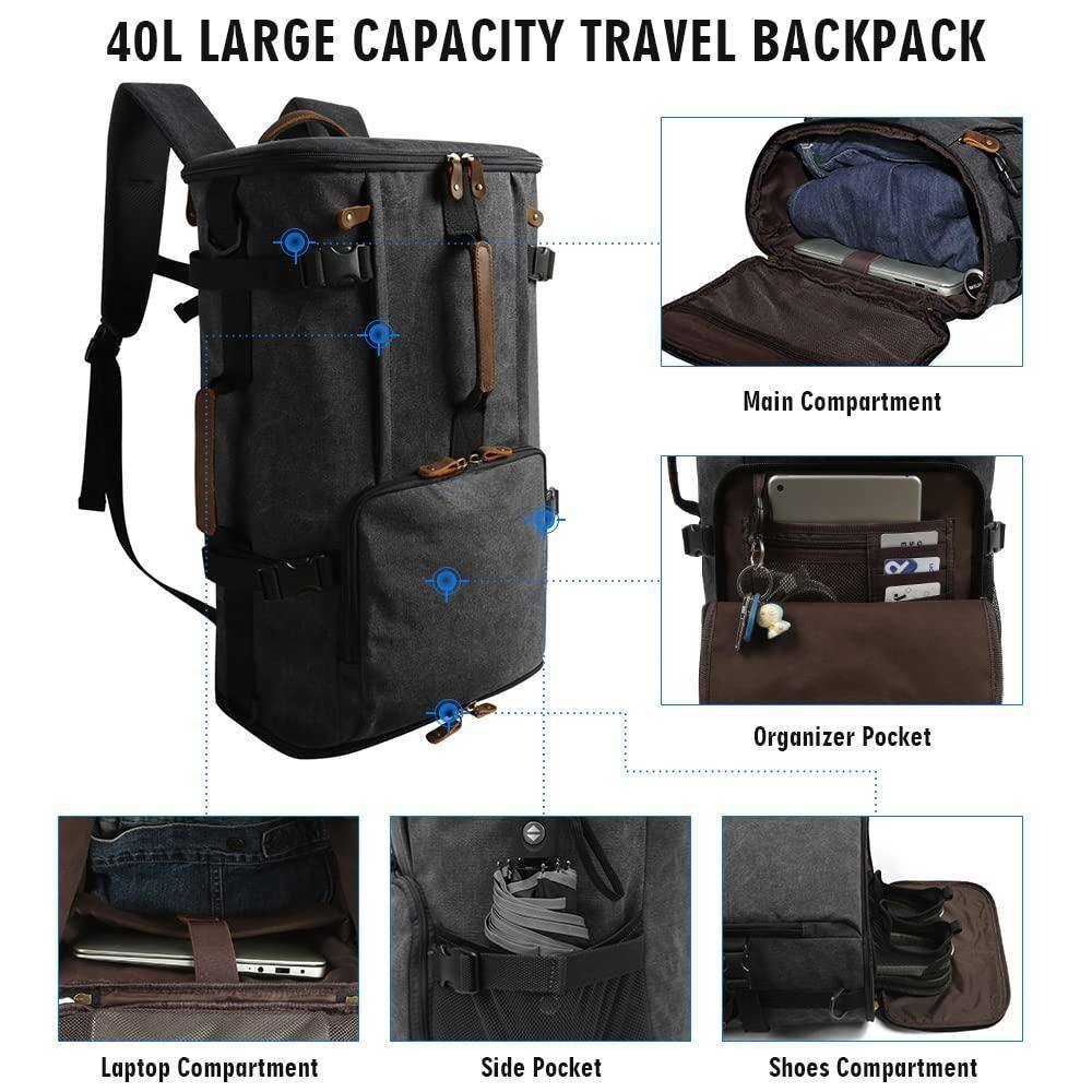 Cozy Serene Travel Backpack For Men 40l Flight Approved Carry On Water ...