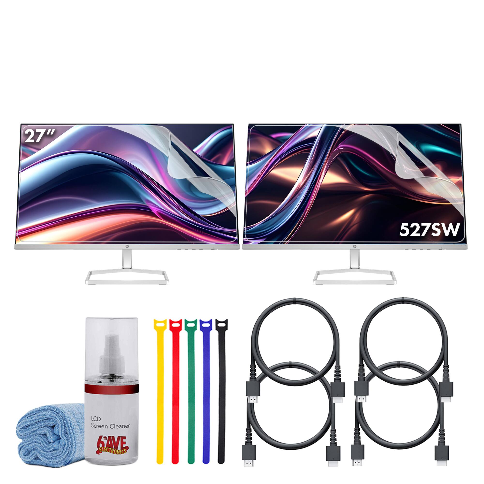 HP - Series 5 27 inch FHD White Monitor - 527sw Bundle