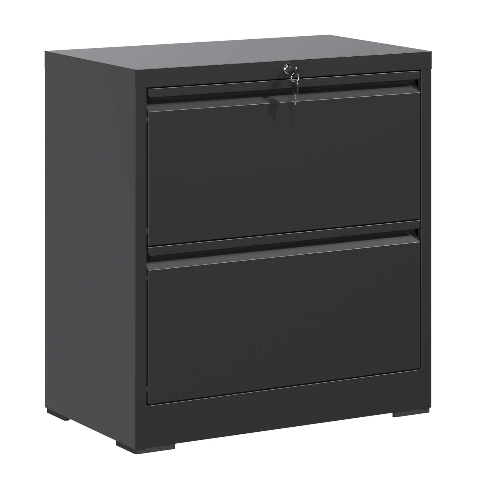 Dexmalle - Dexmalle-2 Drawer Lateral Metal File Cabinet with Lock-Black