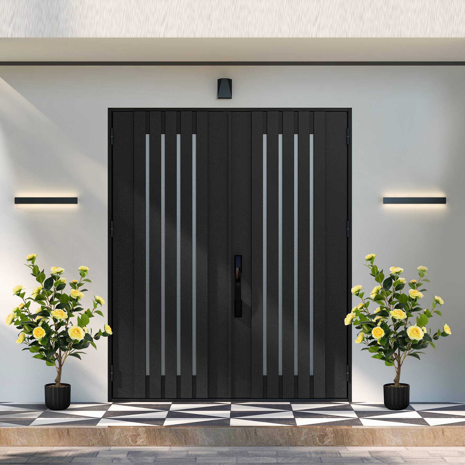 Alt View 4. Costway - Costway 1 PCS 38" Artificial Camellia Tree Faux Floral Plant Fake Tree for Decoration - Yellow.