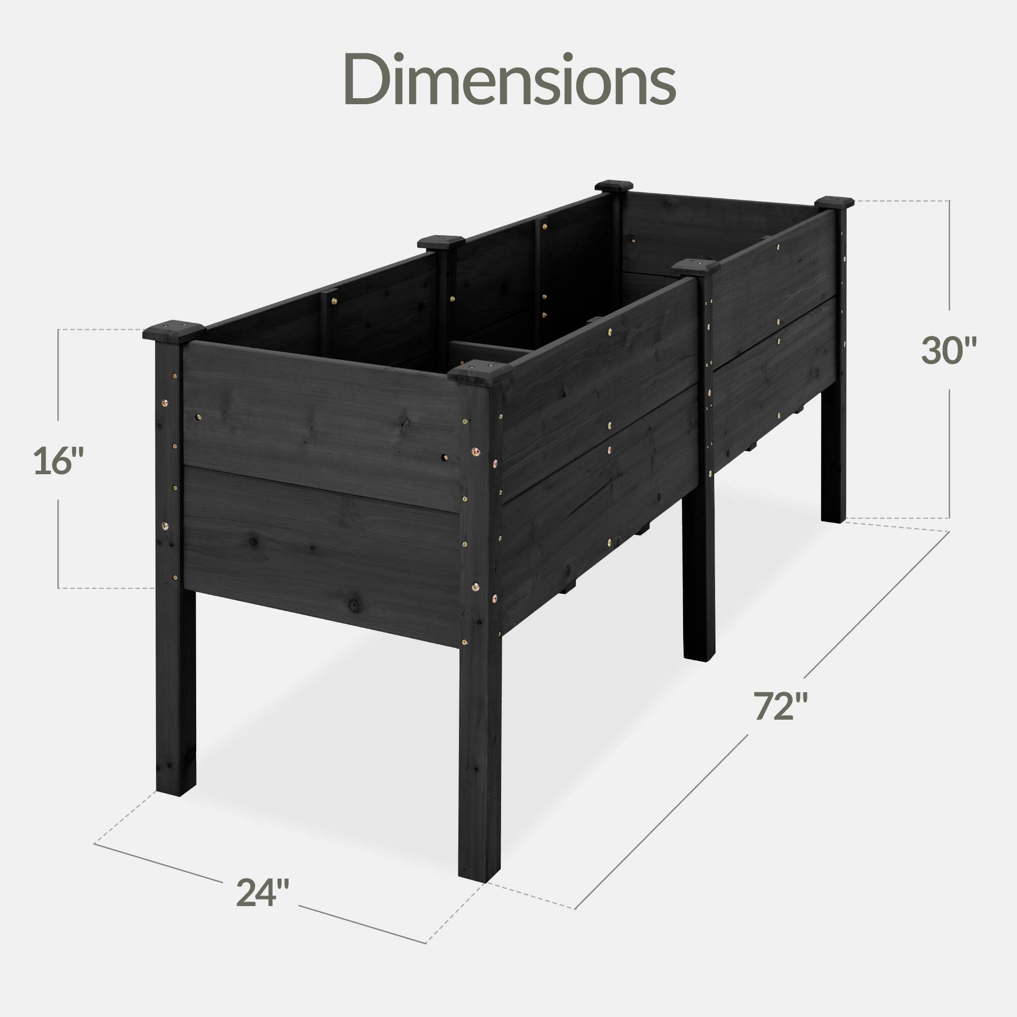 Dimensions: 30" x 16" x 72" x 24"