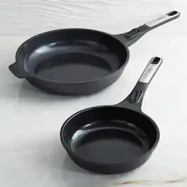 BergHOFF - Leo Phantom 2pc Nonstick Ceramic Fry Pan Set, Recycled - Black