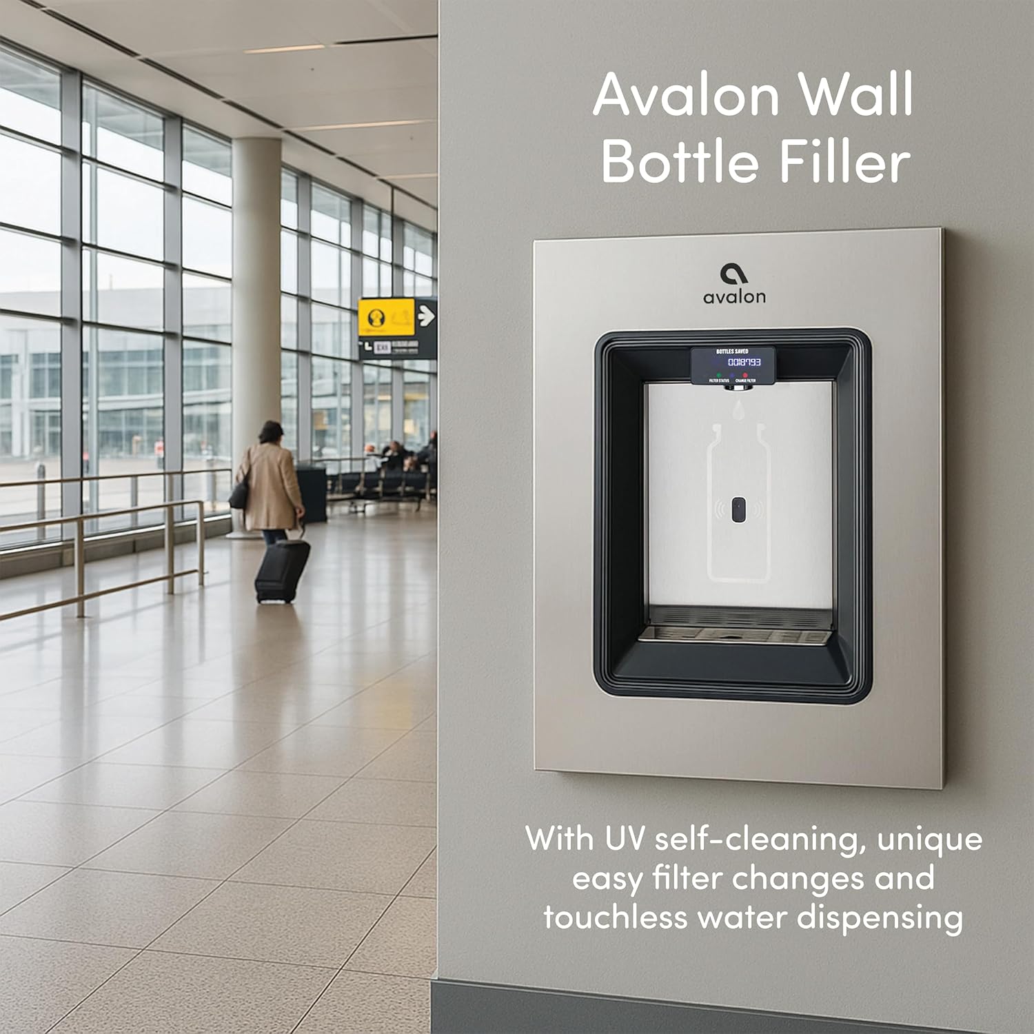 Avalon Wall Bottle Filler

With UV self-cleaning, unique easy filter changes and touchless water dispensing