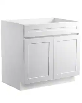 VEVOR - Shaker Base Cabinet, 36-Inch Unassembled Sink Base Cabinet, 36" W x 24" D x 34.5" H Ready to Assemble Cabinet - White
