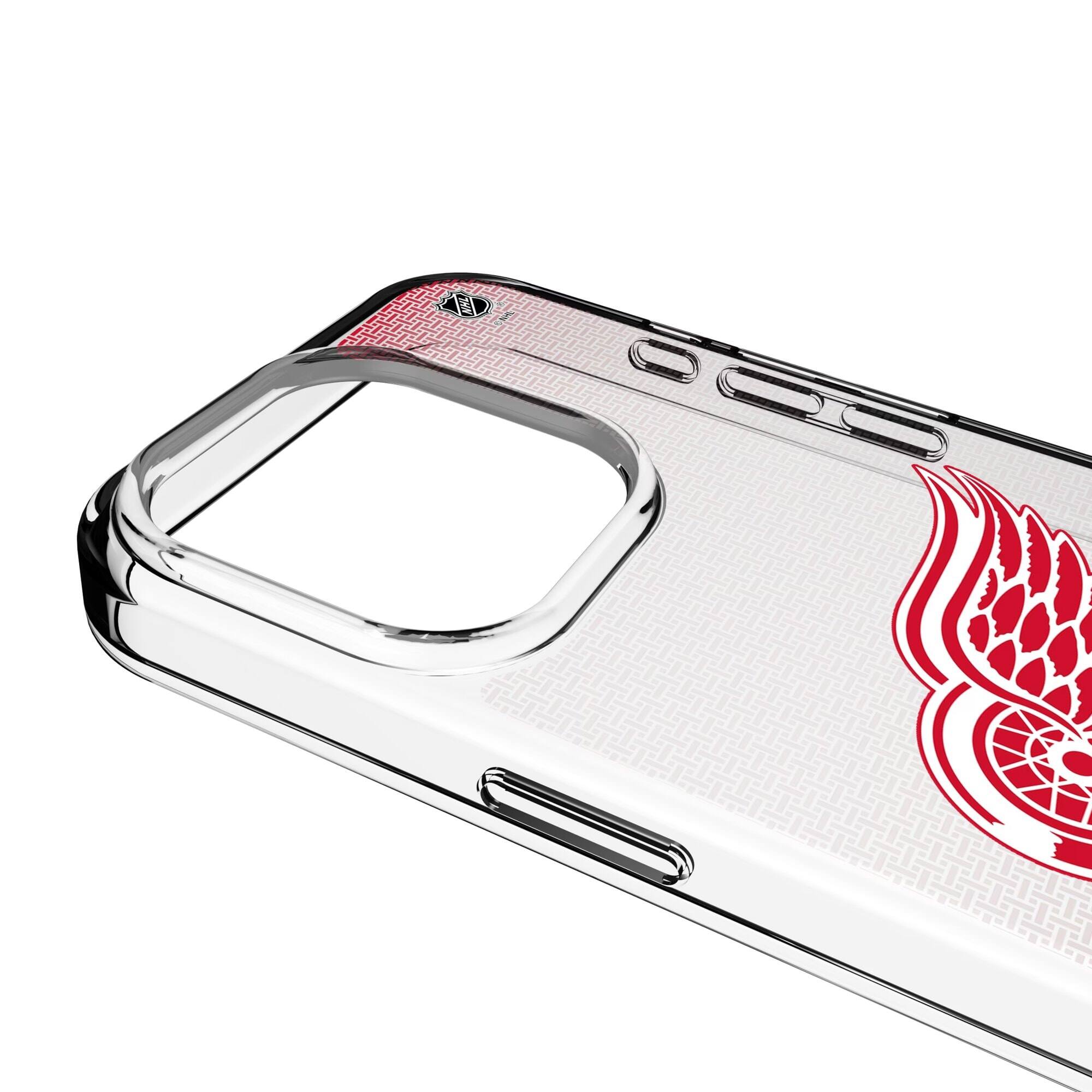 Alt View 2. Keyscaper - Detroit Red Wings Linen Logo iPhone Clear Case - 16e - Multicolor.