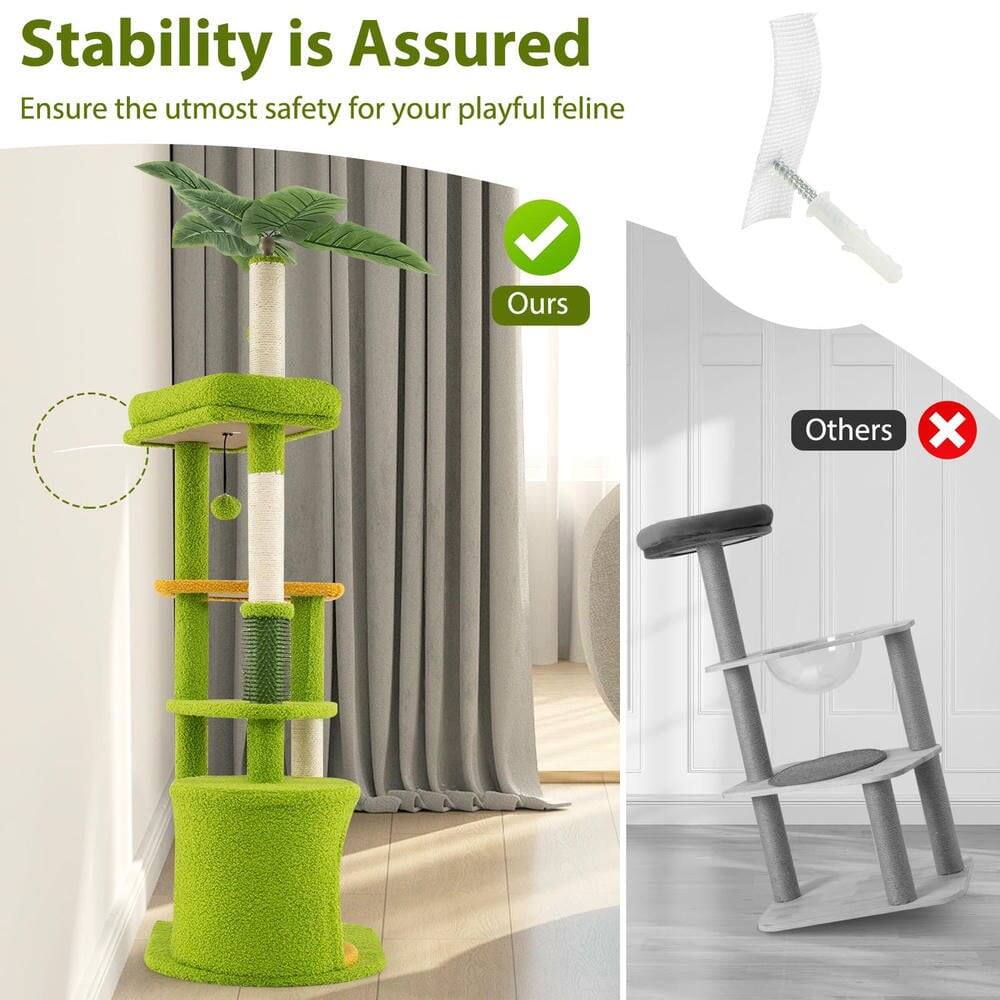 Stability is Assured  
Ensure the utmost safety for your playful feline  

Ours  
Others