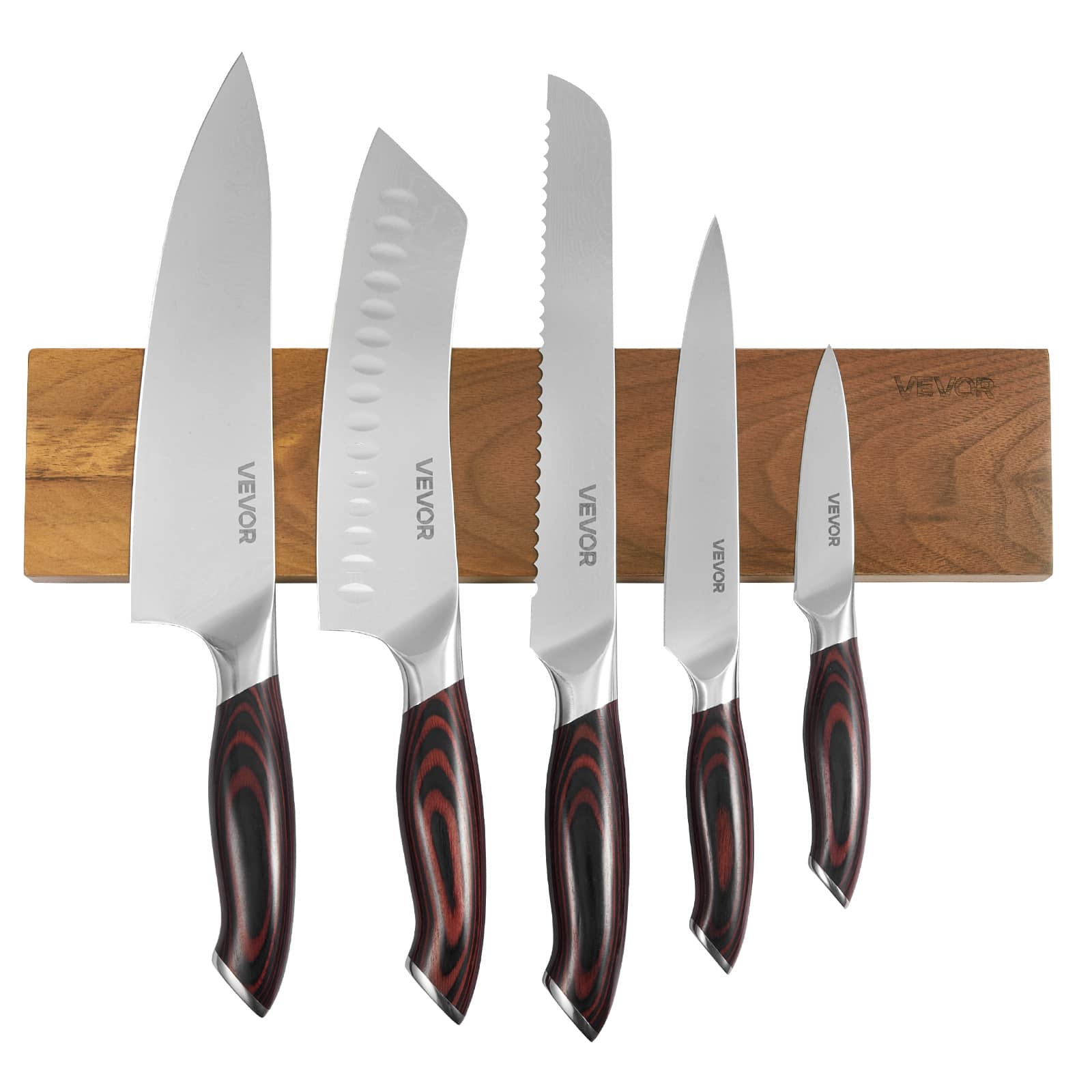 VEVOR - Kitchen Knife Set, 6 Piece High Carbon Stainless Steel Sharp Knife Set, Professional Kitchen Cutlery with Ergonomic - Brown