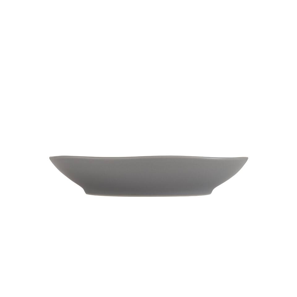Front. Fortessa - Vitraluxe Dinnerware Heirloom Coupe Pasta Bowl, 9-Inch, Set of 4, Smoke - Smoke.
