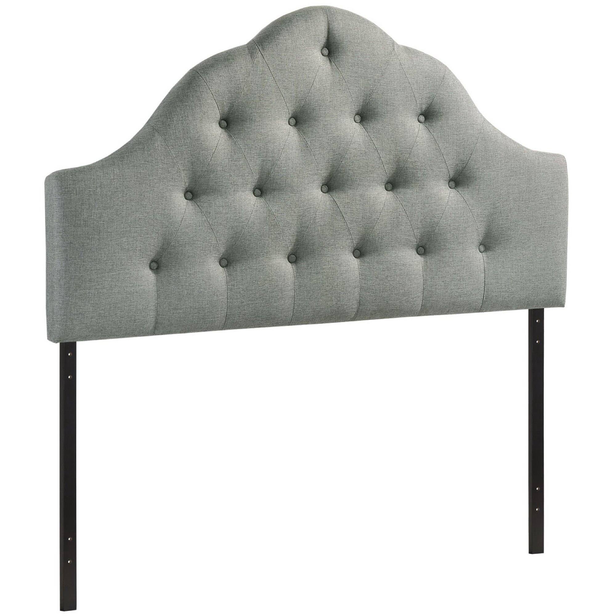 Angle. Modway - Sovereign Upholstered Fabric King Headboard by Modway - Gray.
