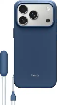 Front. Beats - iPhone 17 Pro Kickstand Case with MagSafe and Camera Control - Bedrock Blue.