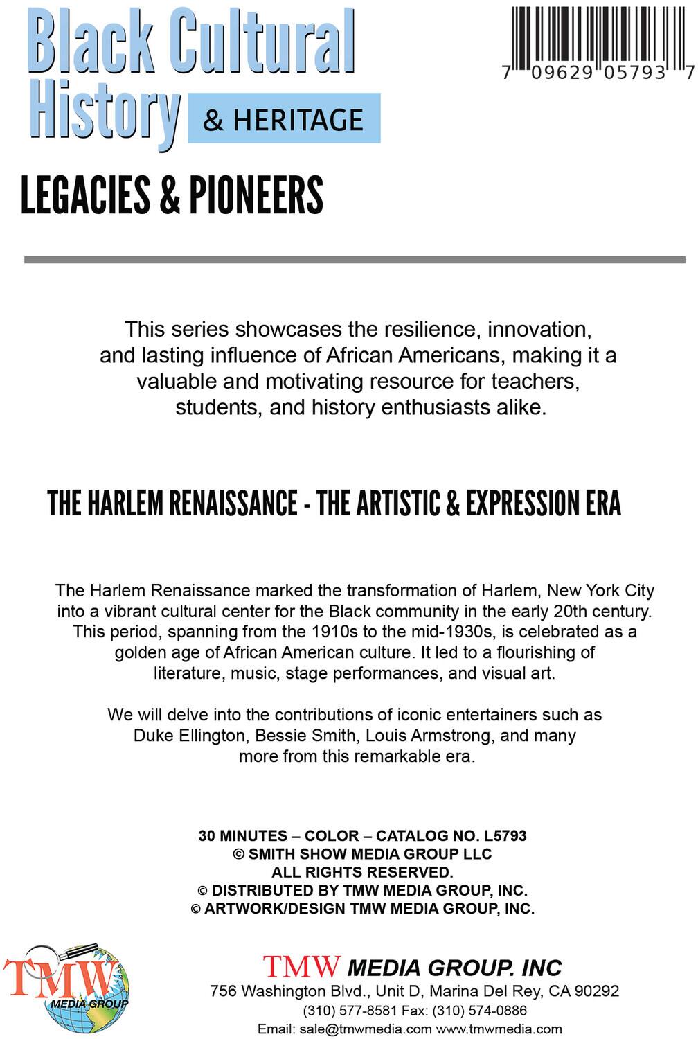 Alt View 1. Black Cultural History & Heritage: The Harlem Renaissance: The Artistic & Expression Era   - DVD.