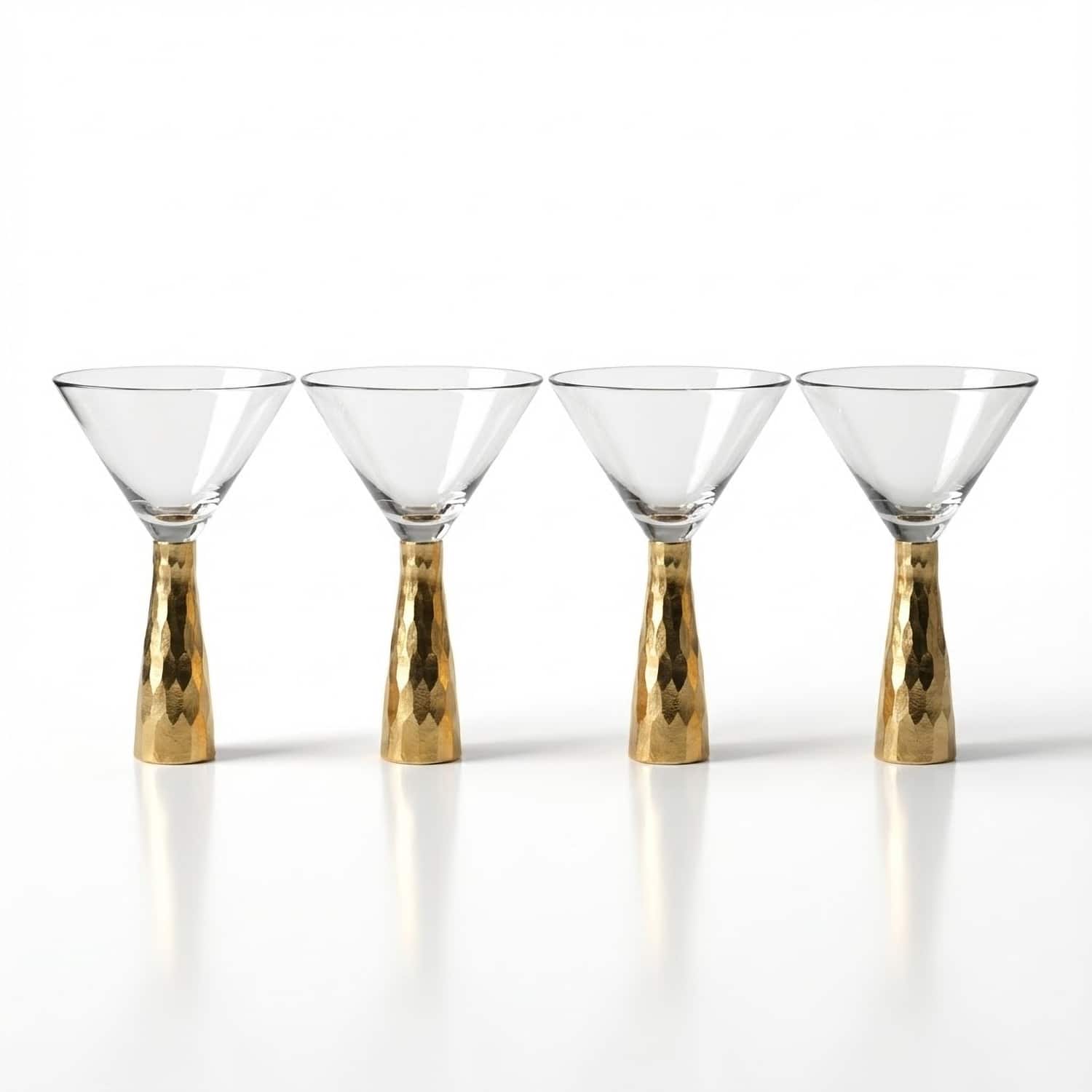 American Atelier - Daphne Martini Glass Set – Set of 4 (12 oz each) - Gold