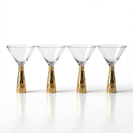 American Atelier - Daphne Martini Glass Set – Set of 4 (12 oz each) - Gold