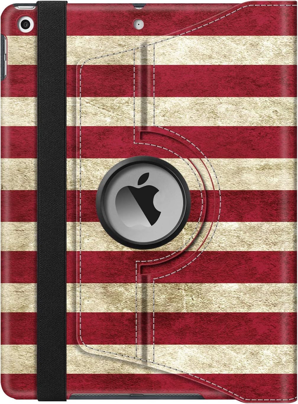 Alt View 5. Fintie - 360° Rotating Case for iPad 9th / 8th / 7th Generation 10.2 Inch | Shockproof Cover with Pencil Holder Auto Wake/Sleep - US Flag.