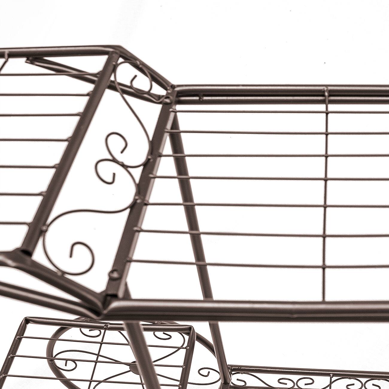 Alt View 4. Sorbus - Sorbus® Garden Cart Stand & Flower Pot Plant Holder Display Rack, 6 Tiers, Parisian Style - Perfect for Home, Garden - Bronze.