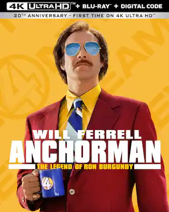 Front. Anchorman: The Legend of Ron Burgundy - 4K Blu-Ray.