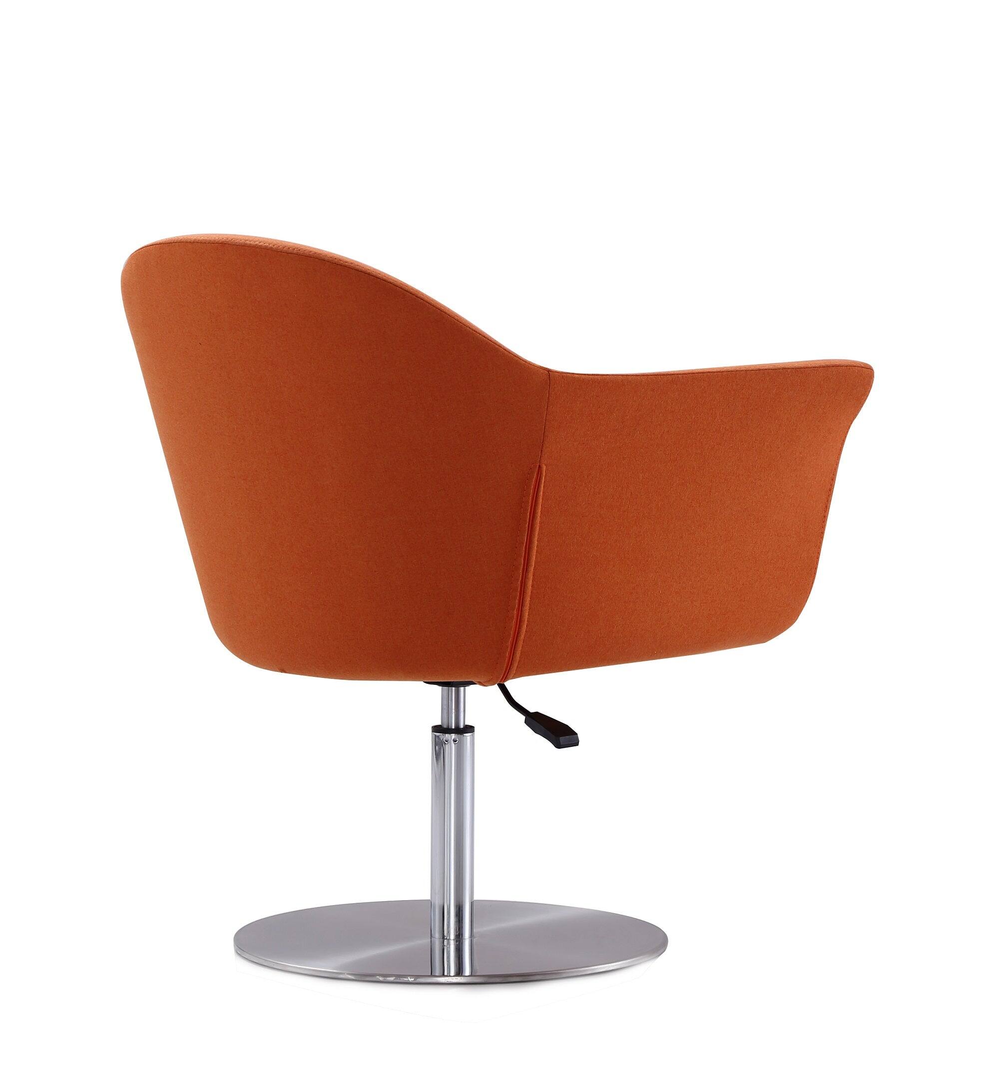 Alt View 3. Manhattan Comfort - Voyager Modern Woven Blend Swivel Lounge Chair - Set of 2 - Orange.