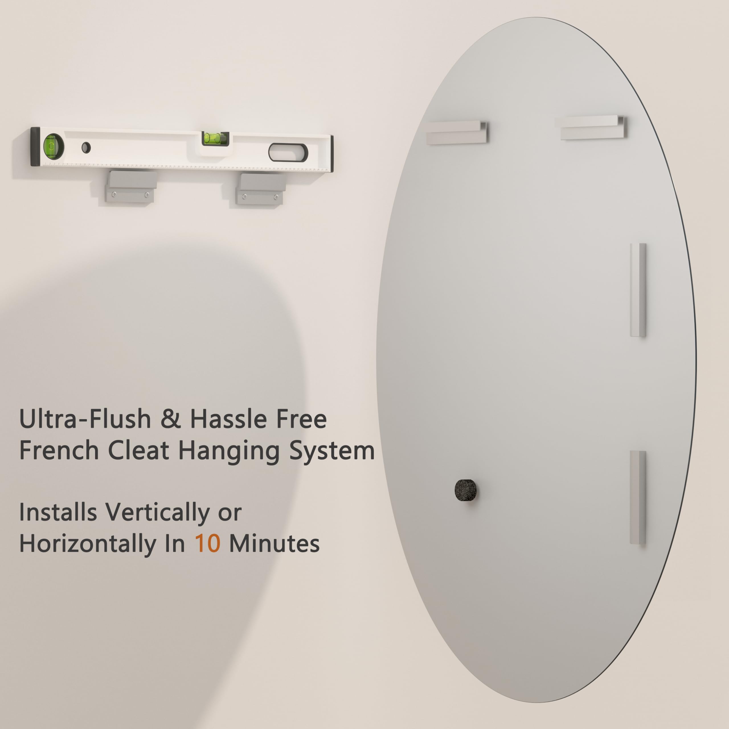 Ultra-Flush & Hassle Free French Cleat Hanging System  
Installs Vertically or Horizontally In 10 Minutes