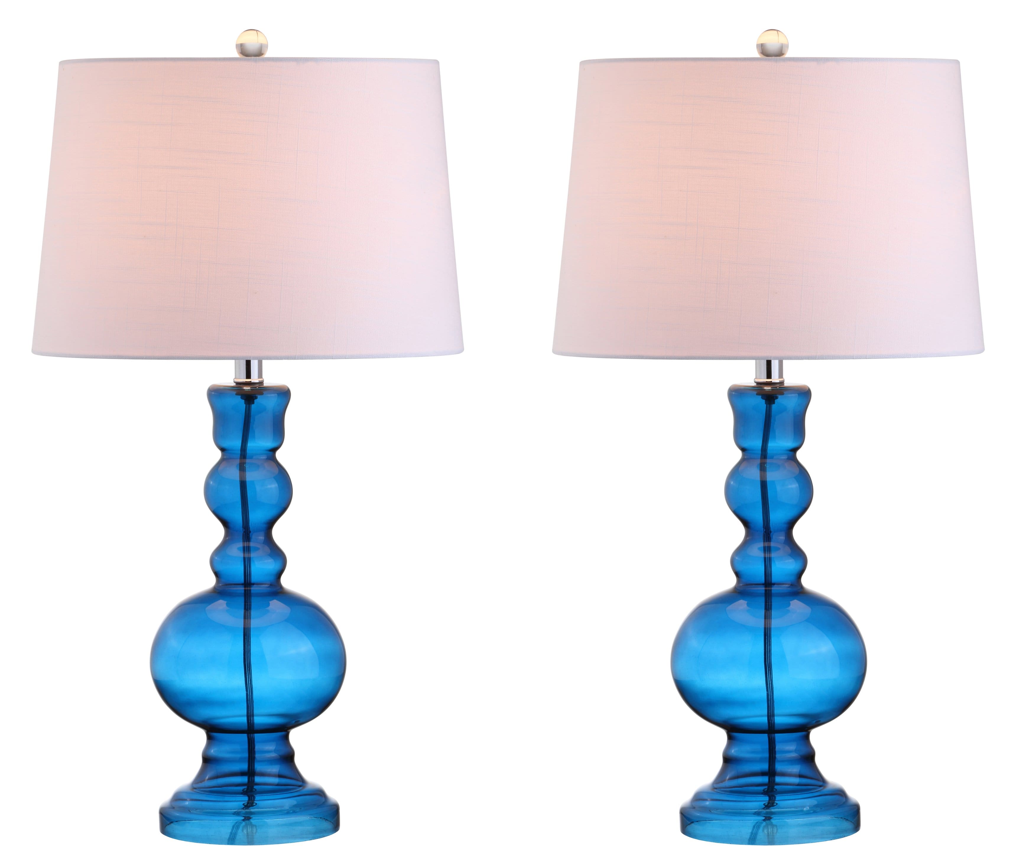 Jonathan Y - Genie 28.5" Glass LED Table Lamp, (Set of 2) - Night Blue
