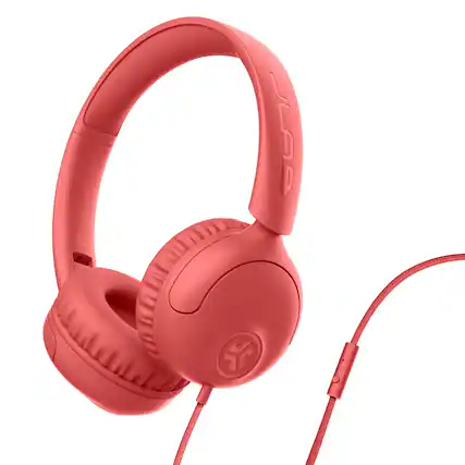 Front. JLab - Studio 2 Wired On-ear Headphones - Coral.