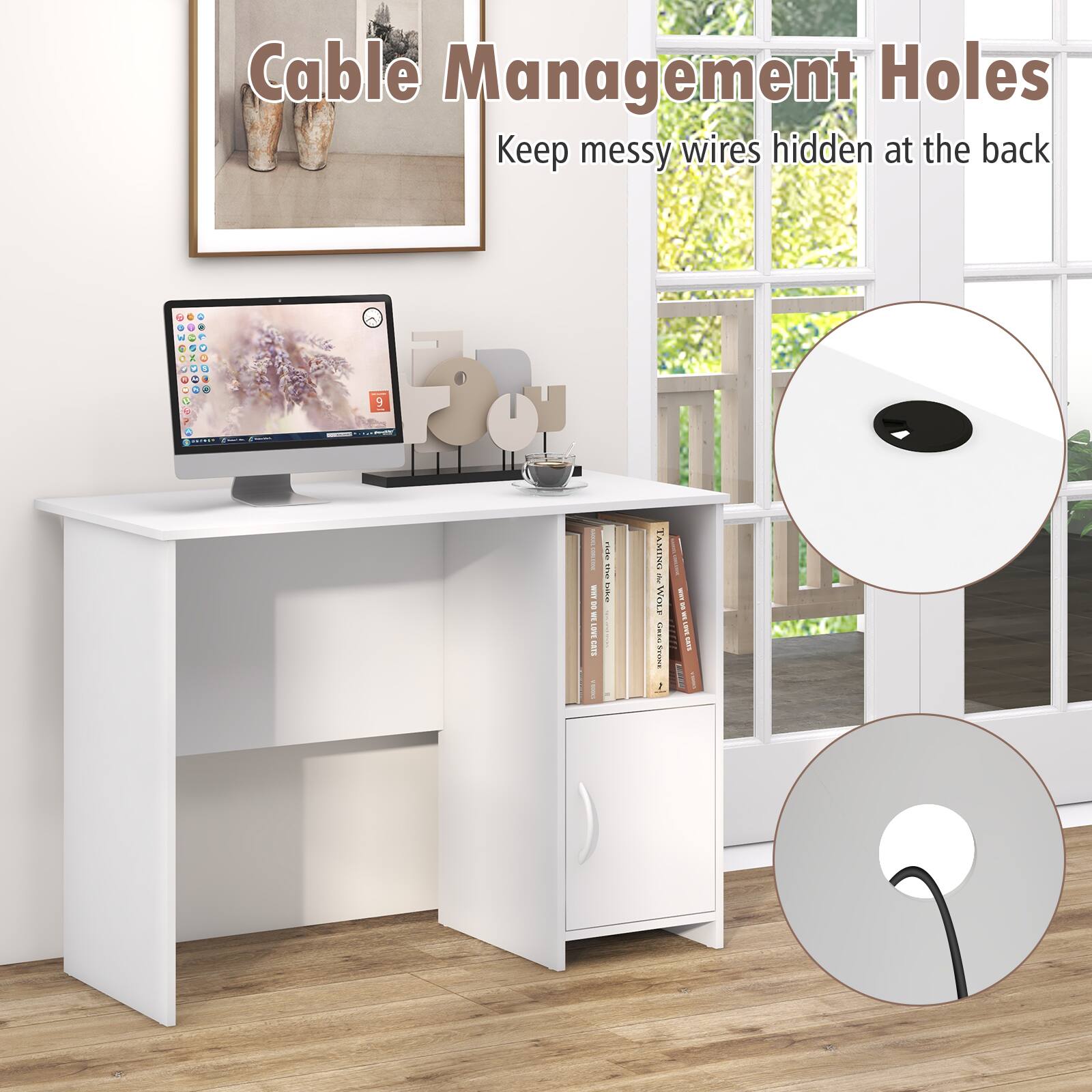 Cable Management Holes Keep messy wires hidden at the back . - 9 |  - I | I | I i i i I E TAMING 2 WOLF So - BNR I I