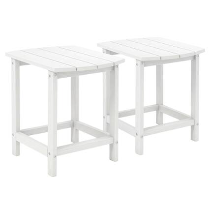 Front. Costway - Costway 2PCS 18" Patio Adirondack Side Table Weather Resistant Garden Yard - White.