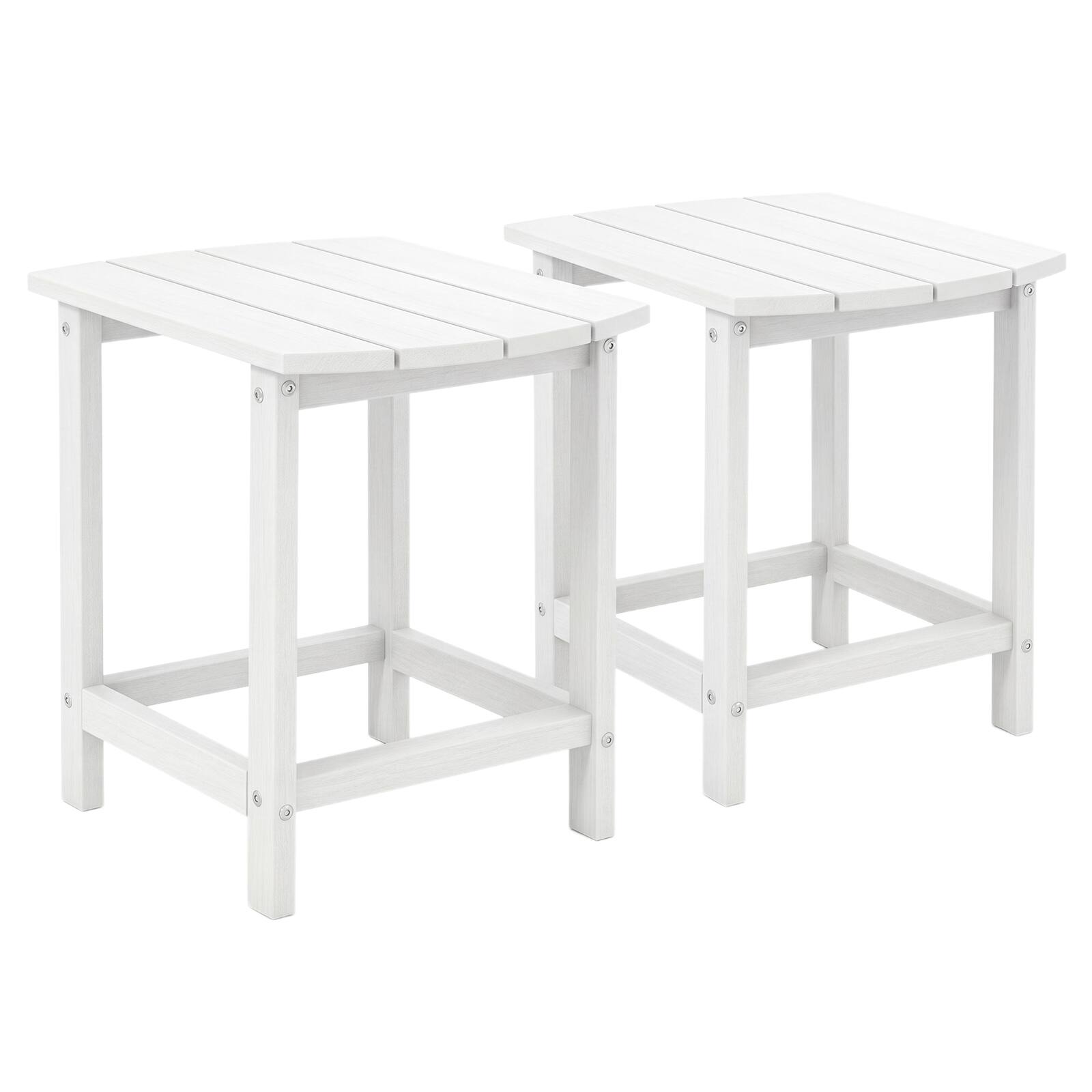Front. Costway - Costway 2PCS 18" Patio Adirondack Side Table Weather Resistant Garden Yard - White.