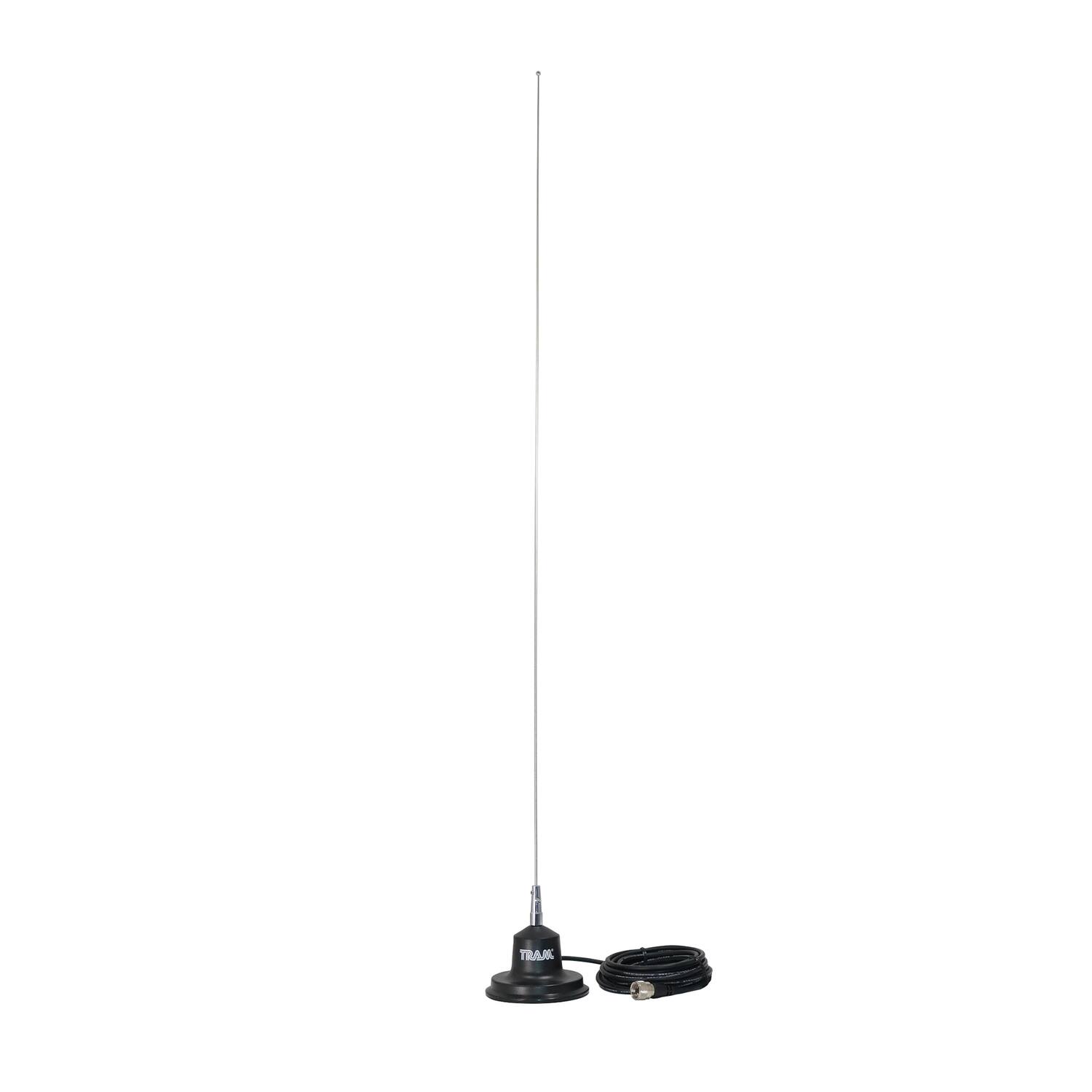 Left. Tram - Tram Tram 300 300-watt 26 Mhz To 30 Mhz 1-piece Magnet-and-coil-housing Trucker Cb Antenna Kit - Silver.
